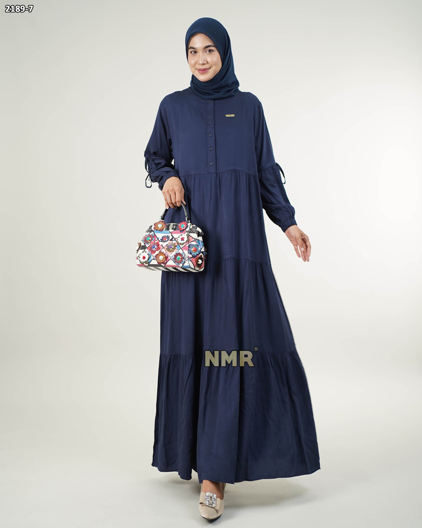 NMR Gamis Rayon Twill U Kerut Vol 2189-7