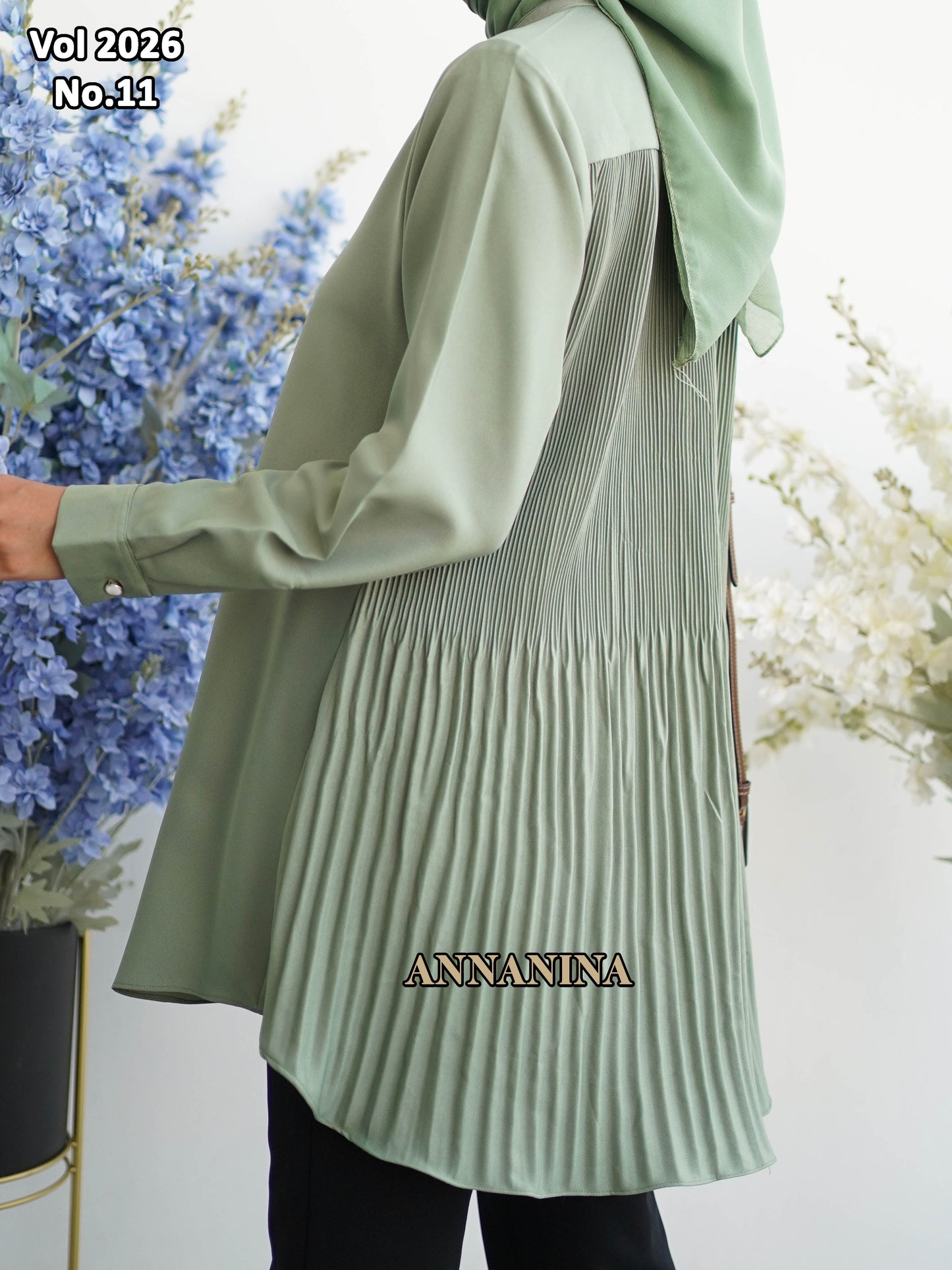 NMR Kemeja Blouse MS Plisket Vol 2026-11 (Sanghai)