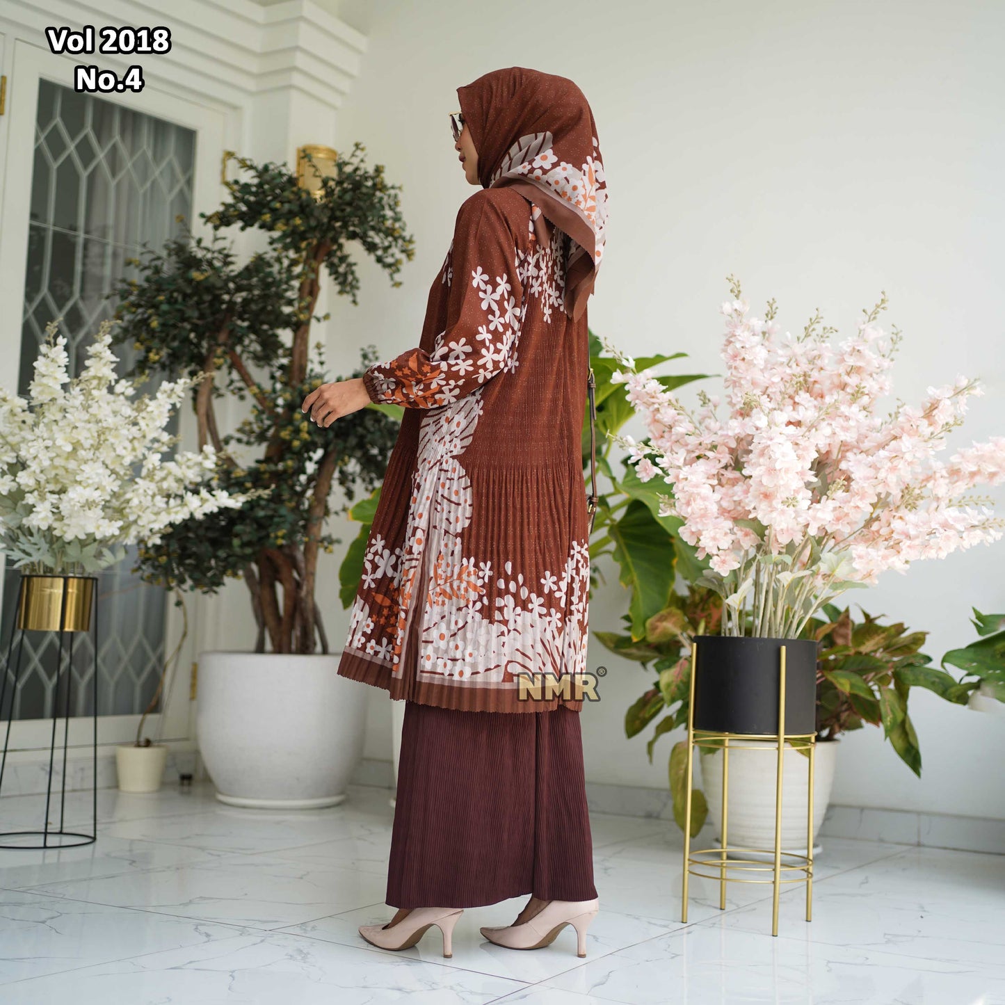 NMR Setelan Celana Kulot Tunik Katun Paris Plisket Vol 2018-4 ( Inc Hijab)