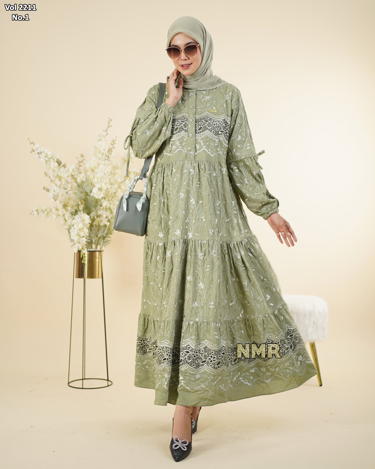 NMR Midi Dress Polo Linen Chemical Vol 2211-1