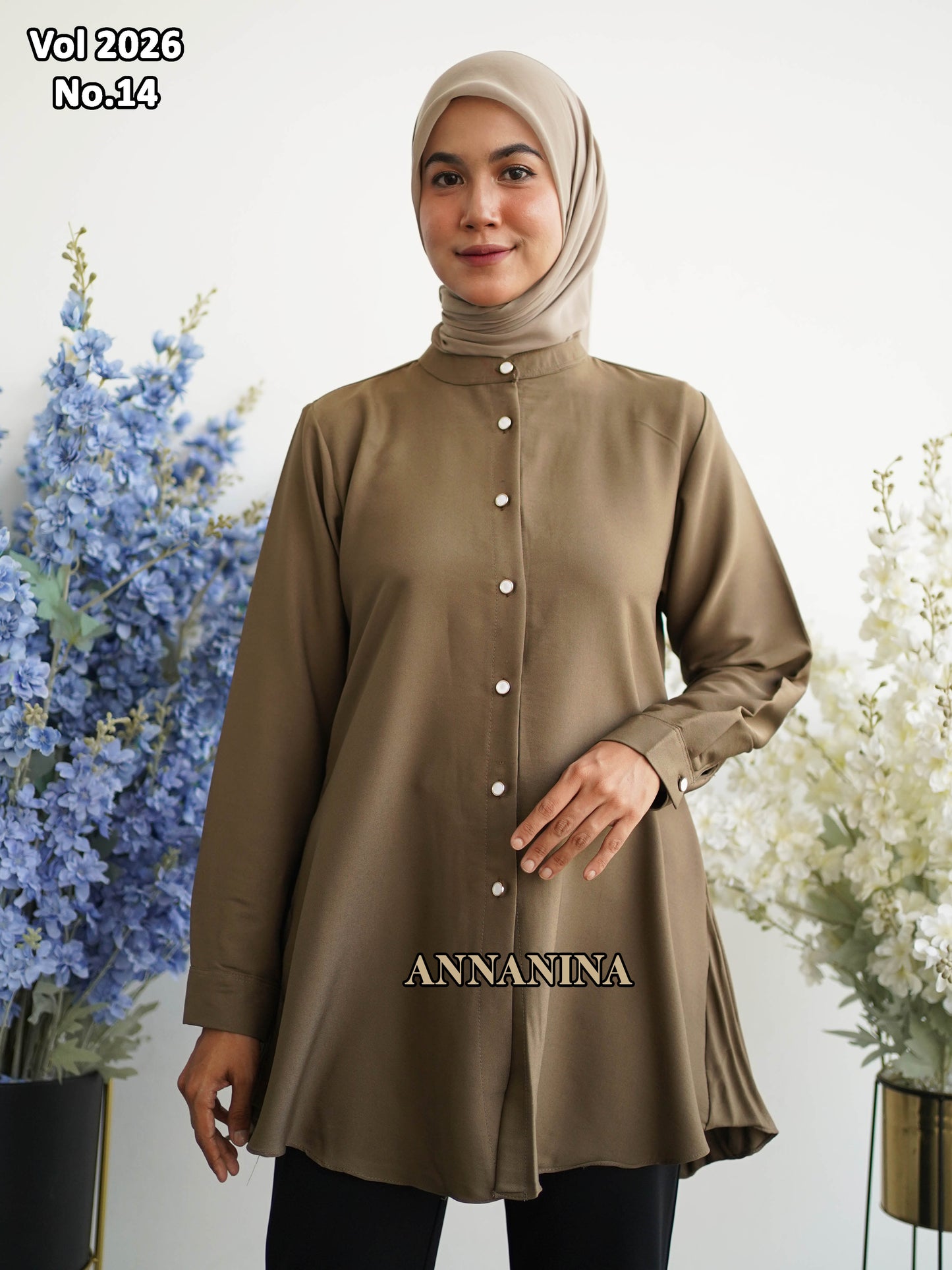 NMR Kemeja Blouse MS Plisket Vol 2026-14 (Sanghai)