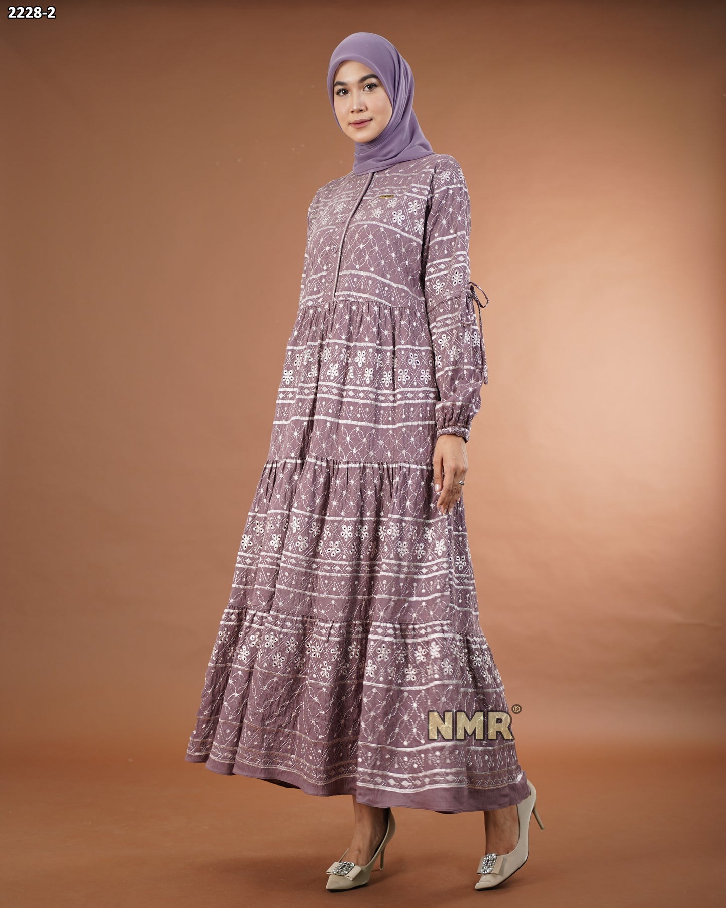 NMR Midi Dress Polo Linen Chemical Bordir Vol 2228-2