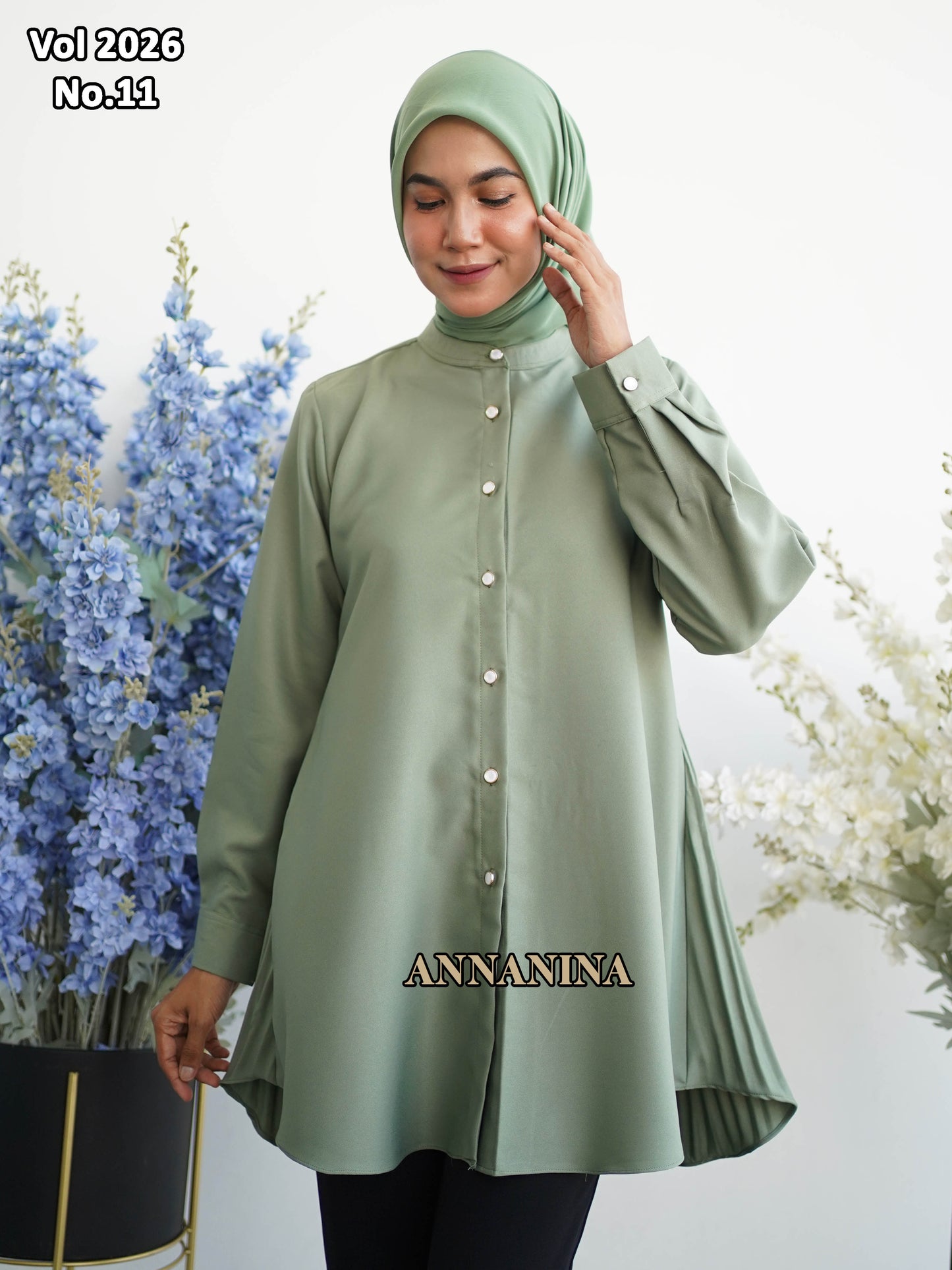NMR Kemeja Blouse MS Plisket Vol 2026-11 (Sanghai)