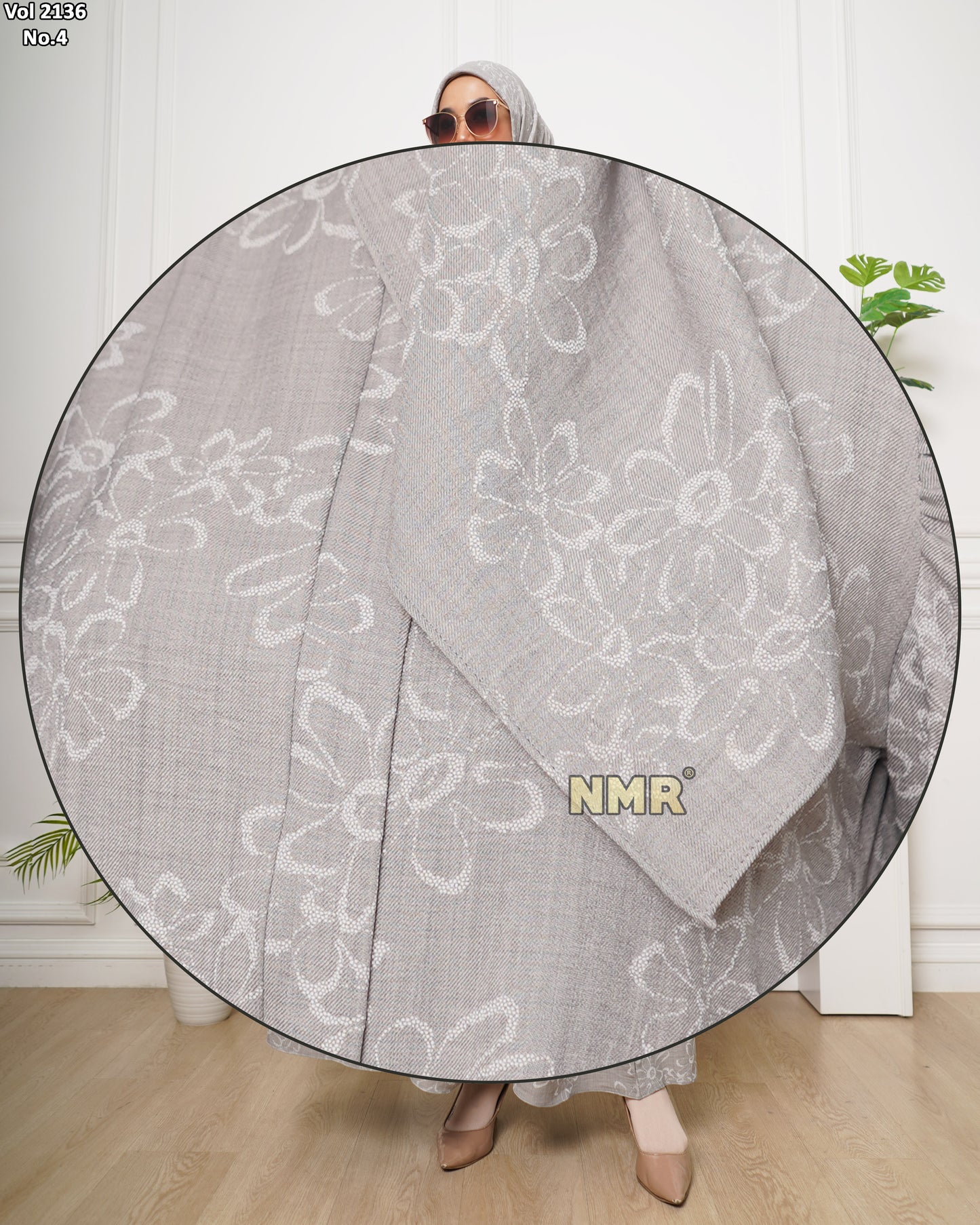 NMR Gamis Linen Venezia Lacquer Vol 2136-4 ( Inc Hijab)