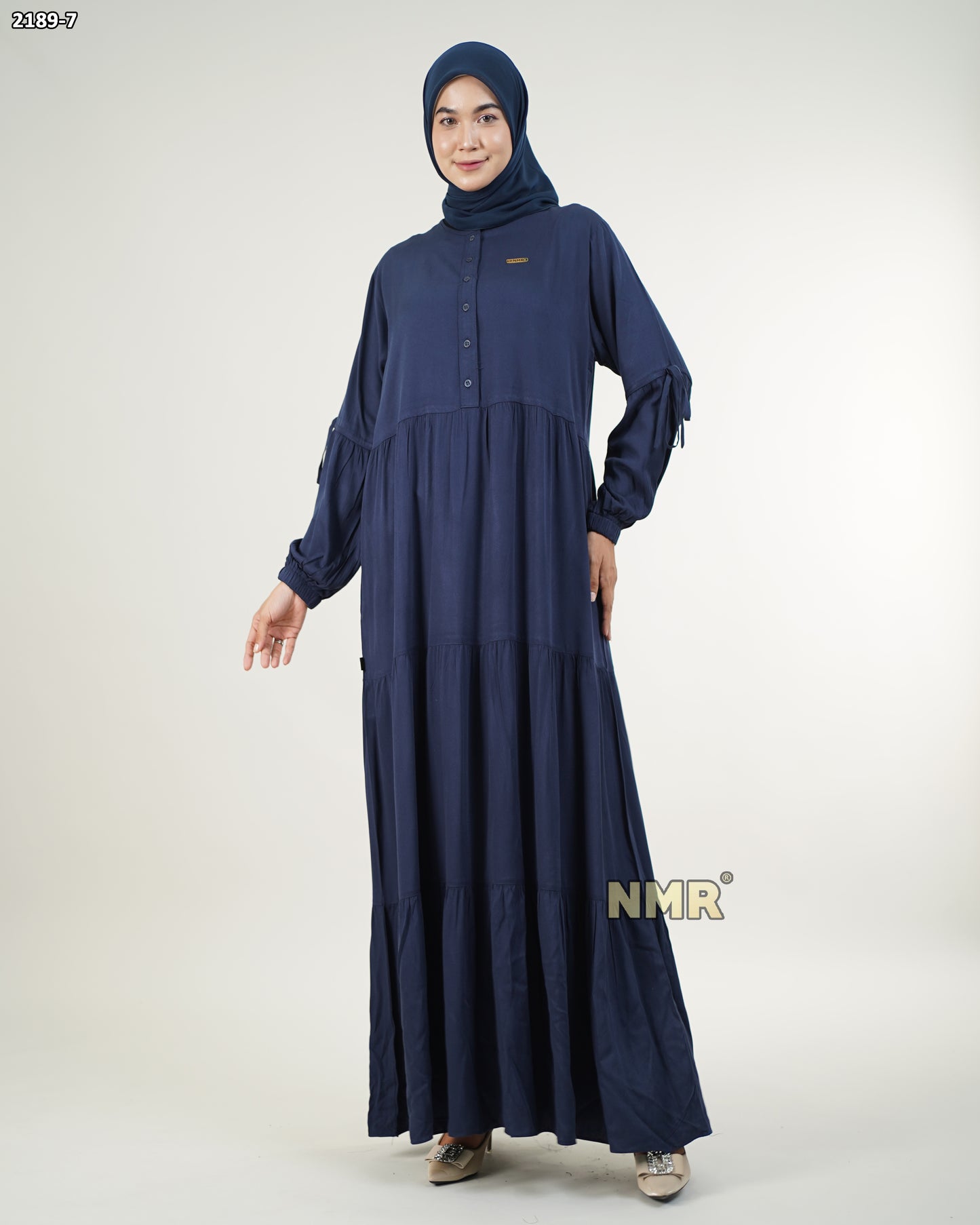 NMR Gamis Rayon Twill U Kerut Vol 2189-7