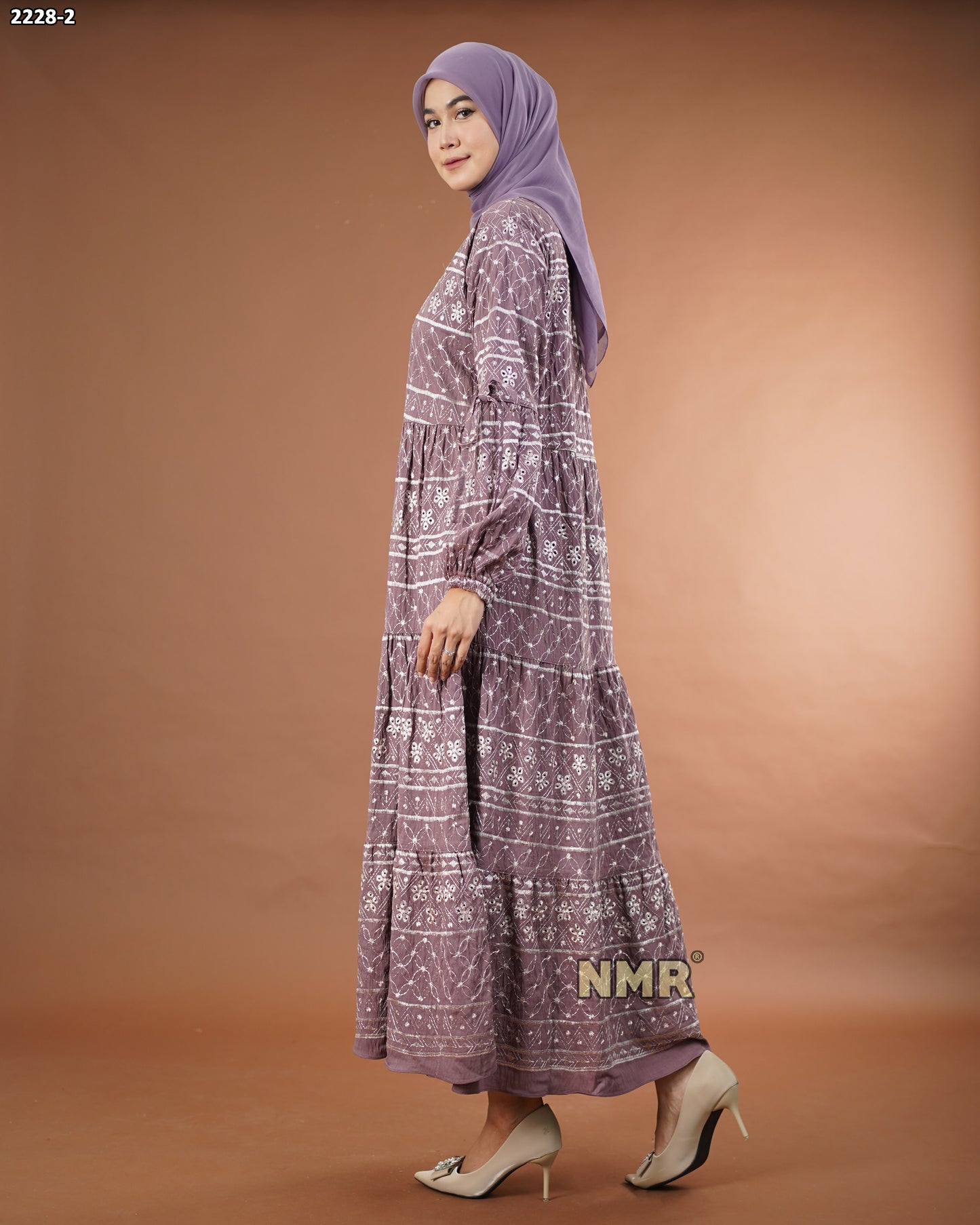NMR Midi Dress Polo Linen Chemical Bordir Vol 2228-2