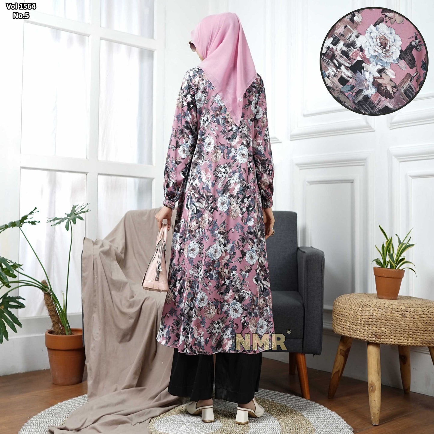 NMR Setelan Kulot Tunik Armany Silk Vol 1564-5
