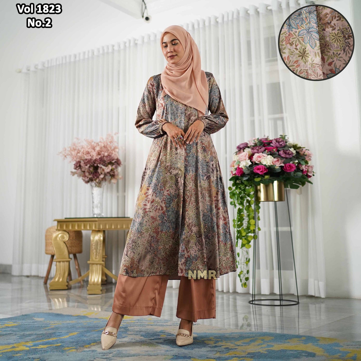 NMR Setelan Kulot Tunik Armn Silk Vol 1823-2