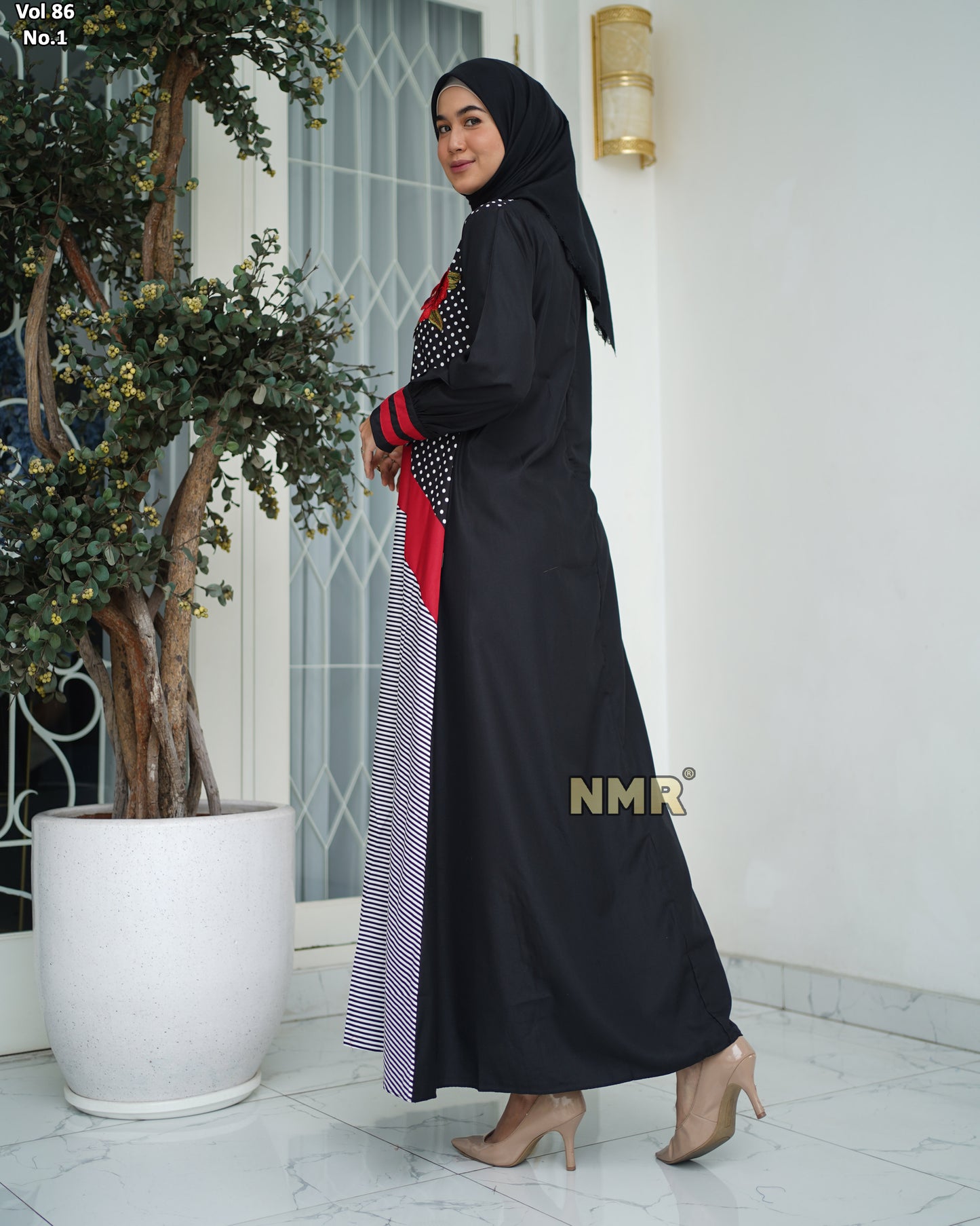 NMR Gamis Katun Kombinasi Bordir Vol 86-1