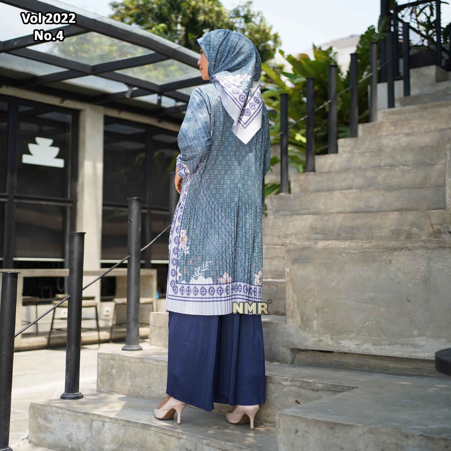 NMR Setelan Celana Kulot Tunik Katun Paris Plisket Vol 2022-4 ( Inc Hijab)