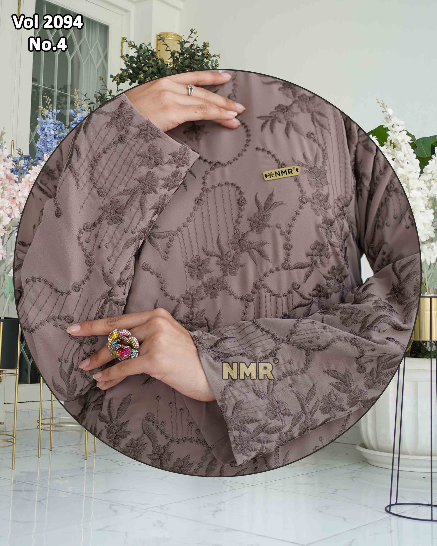 NMR Gamis Malaysia Cerutty Bordir Vol 2094-4 (Resleting Belakang)