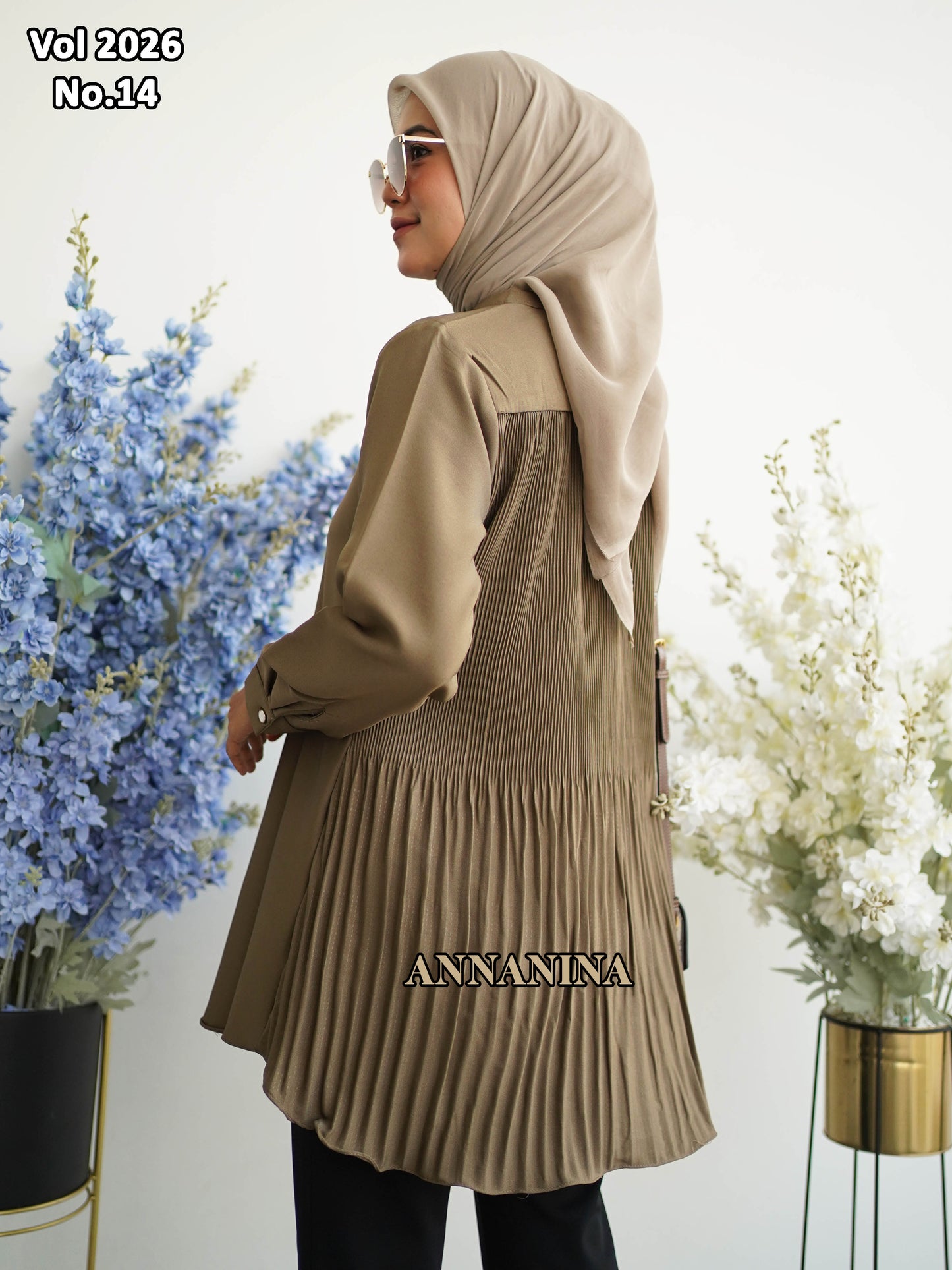 NMR Kemeja Blouse MS Plisket Vol 2026-14 (Sanghai)