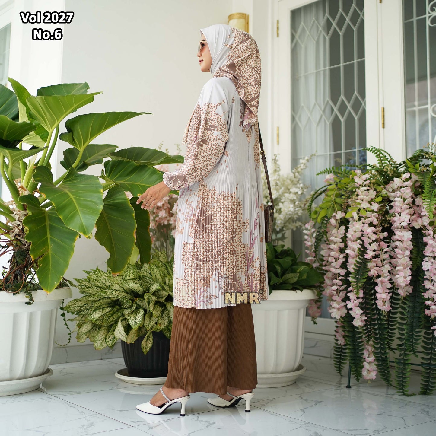 NMR Setelan Celana Kulot Tunik Katun Paris Plisket Vol 2027-6 ( Inc Hijab)