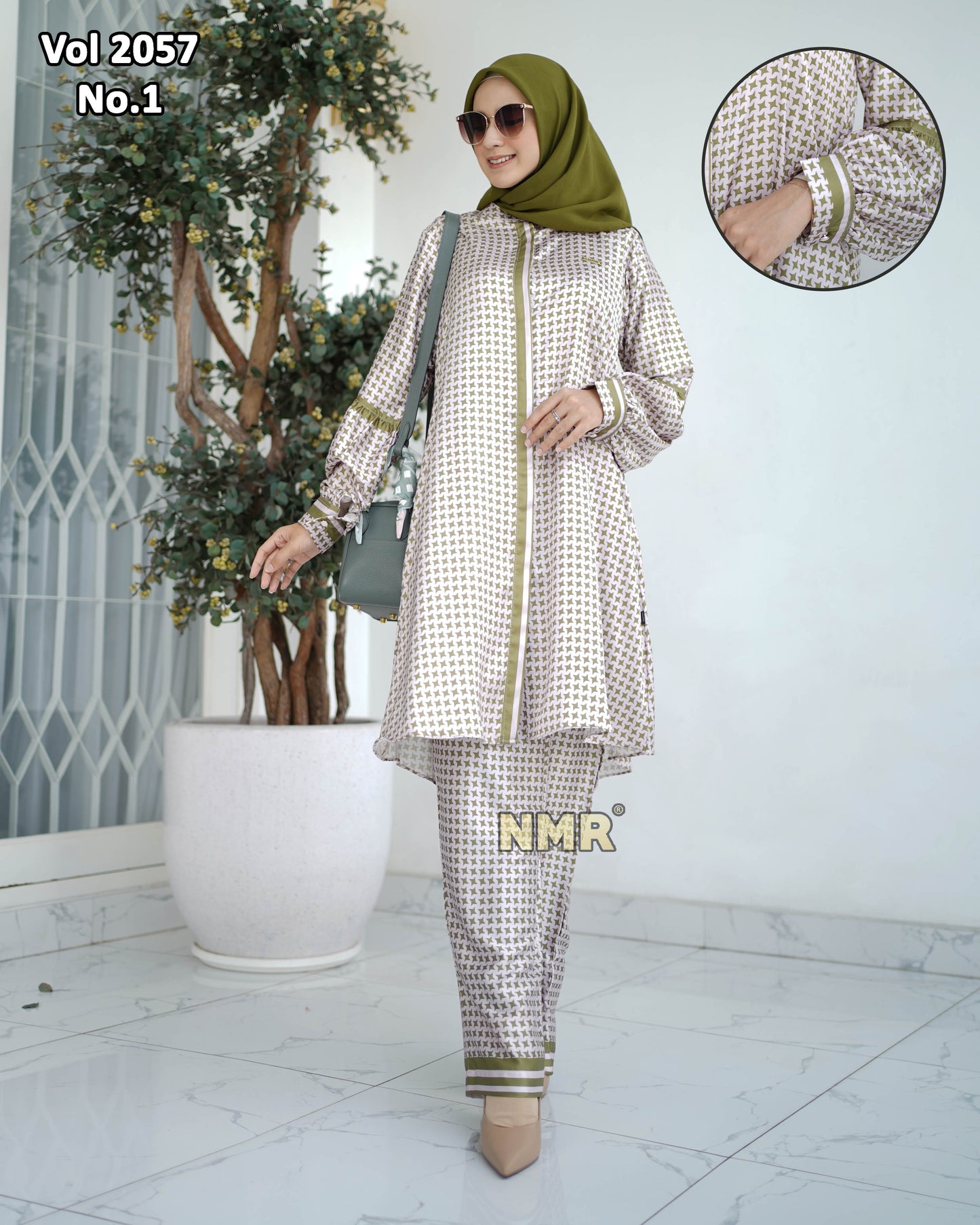 NMR Setelan Celana Tunik Silky Premium Vol 2057-1(Sanghai)