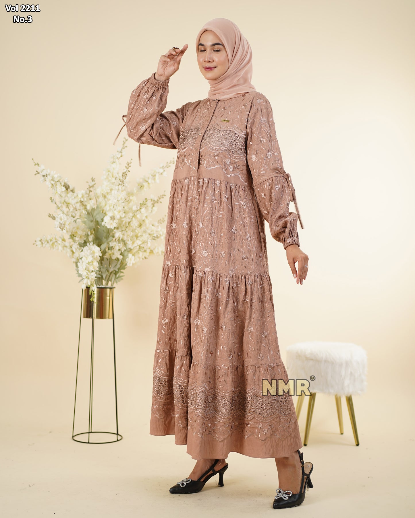 NMR Midi Dress Polo Linen Chemical Vol 2211-3