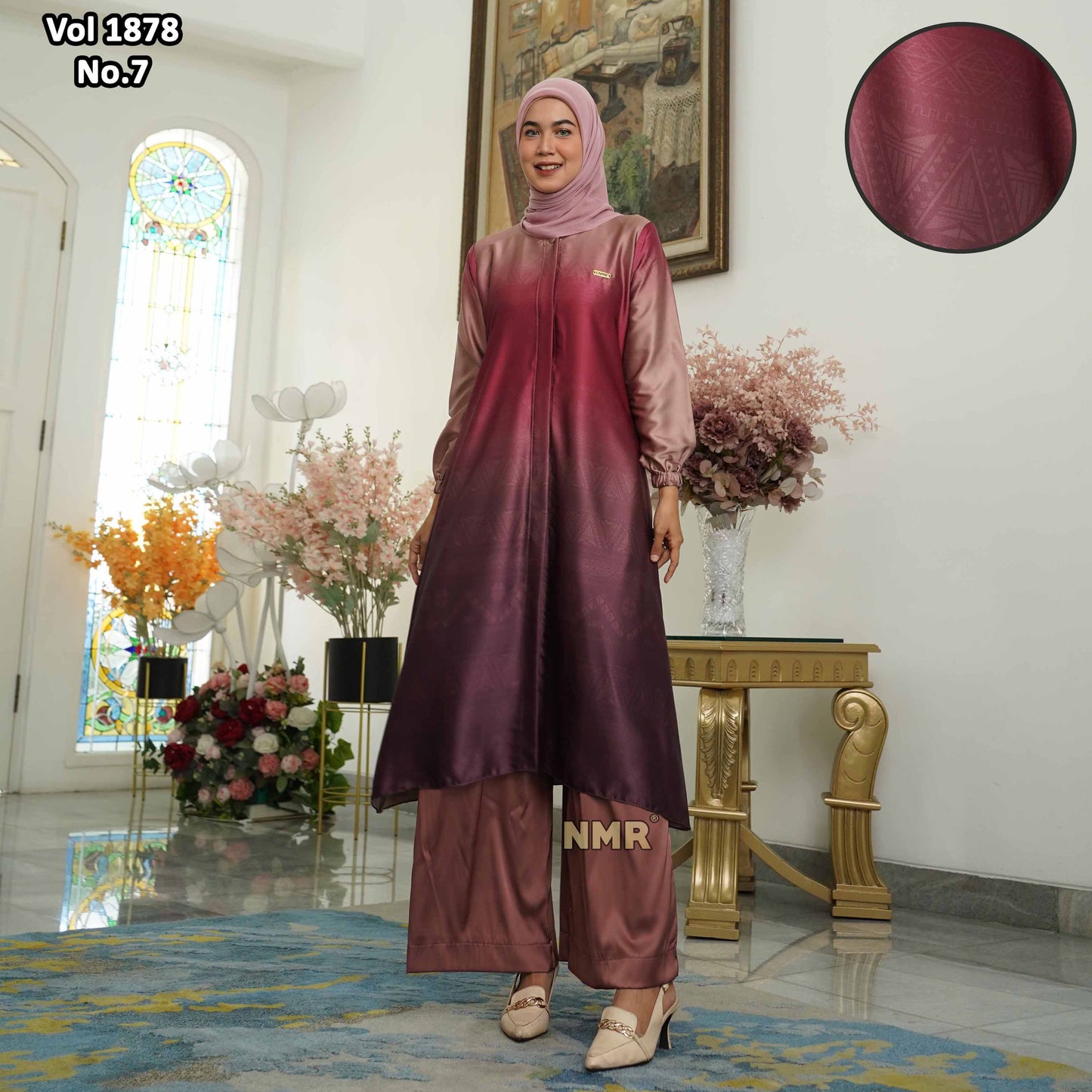NMR Setelan Celana Kulot Tunik Armn Silk Vol 1878-7