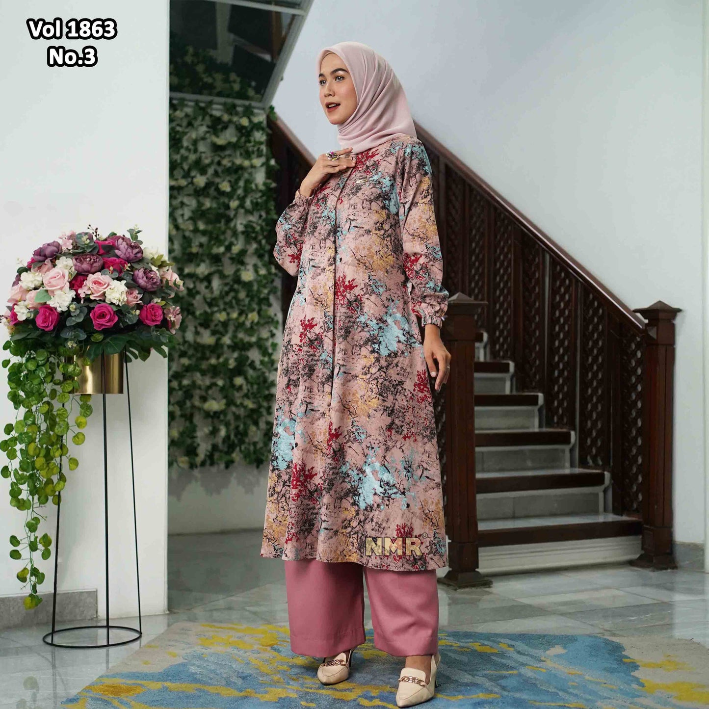 NMR Vol 1863-3 Setelan Celana Tunik Manggo Stretch