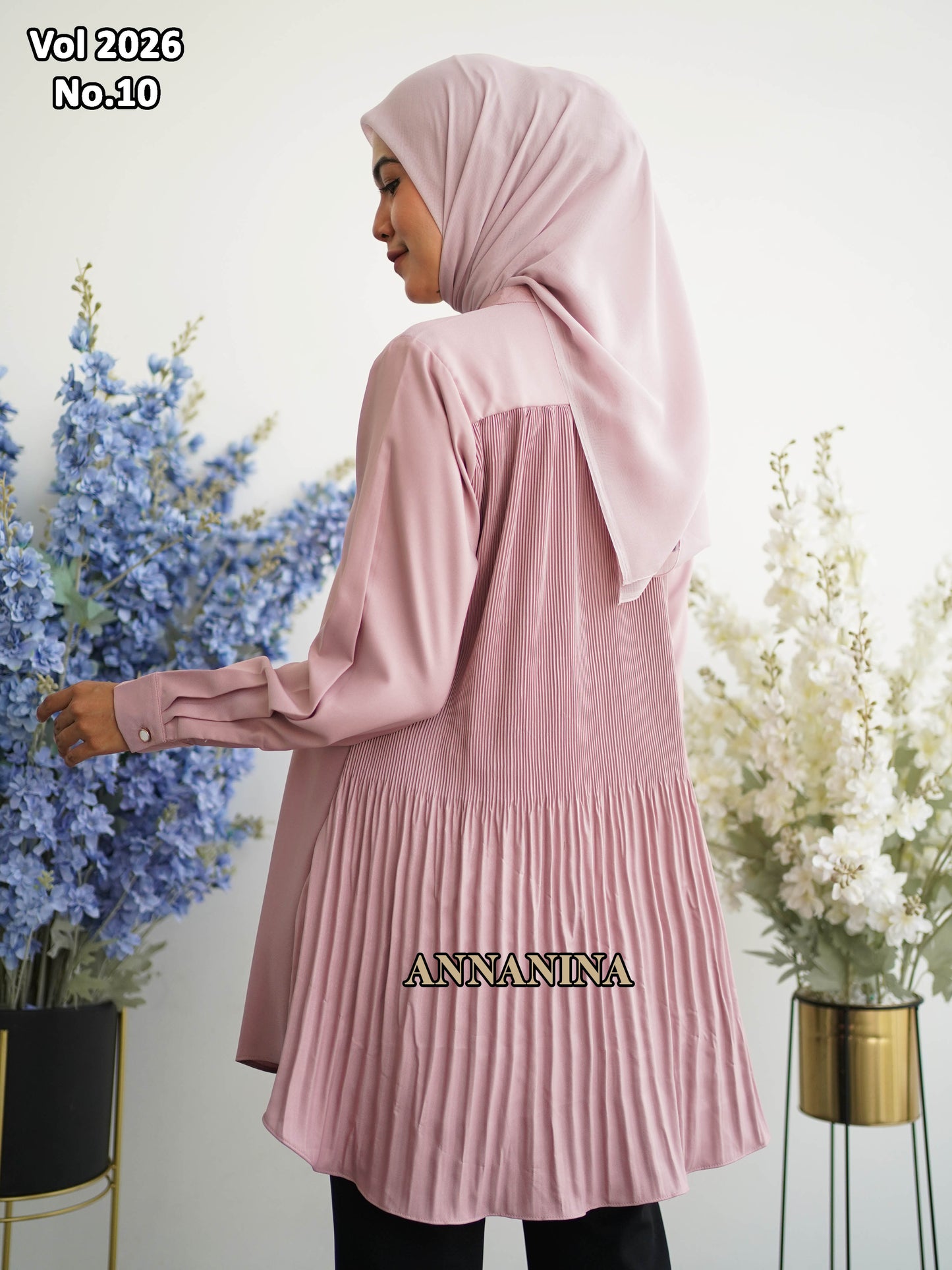 NMR Kemeja Blouse MS Plisket Vol 2026-10 (Sanghai)