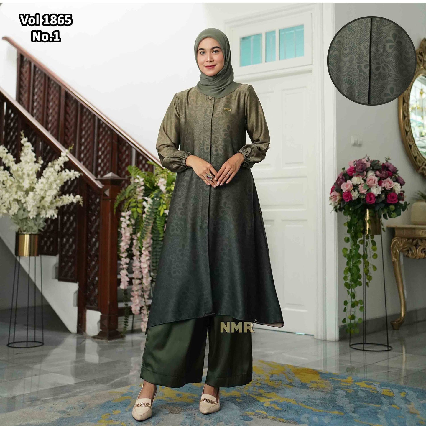 NMR Setelan Celana Kulot Tunik Armn Silk Vol 1865-1