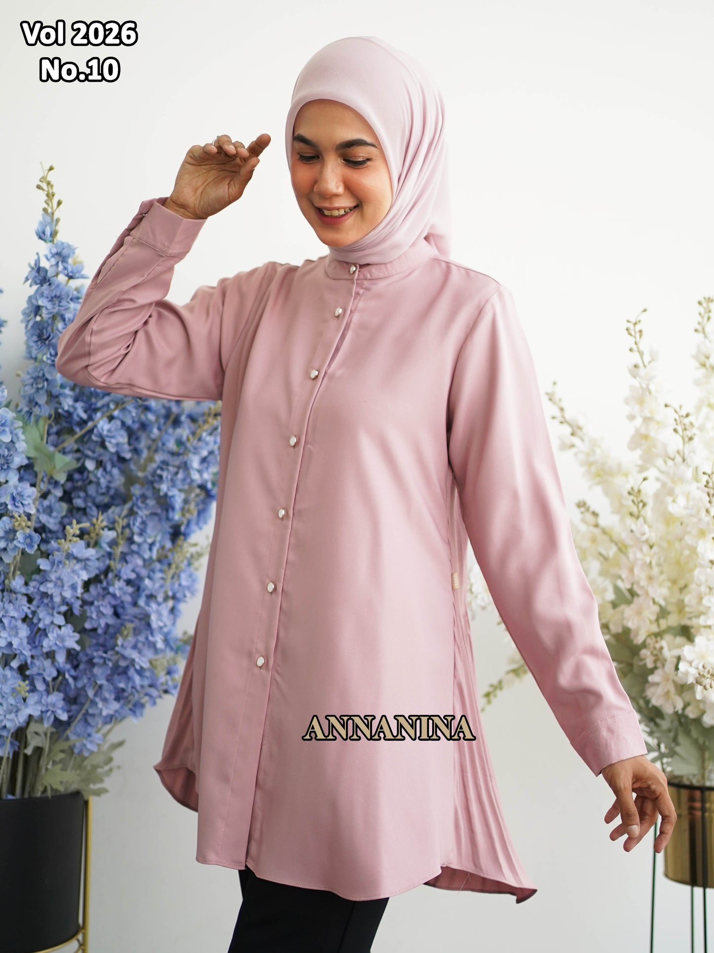 NMR Kemeja Blouse MS Plisket Vol 2026-10 (Sanghai)