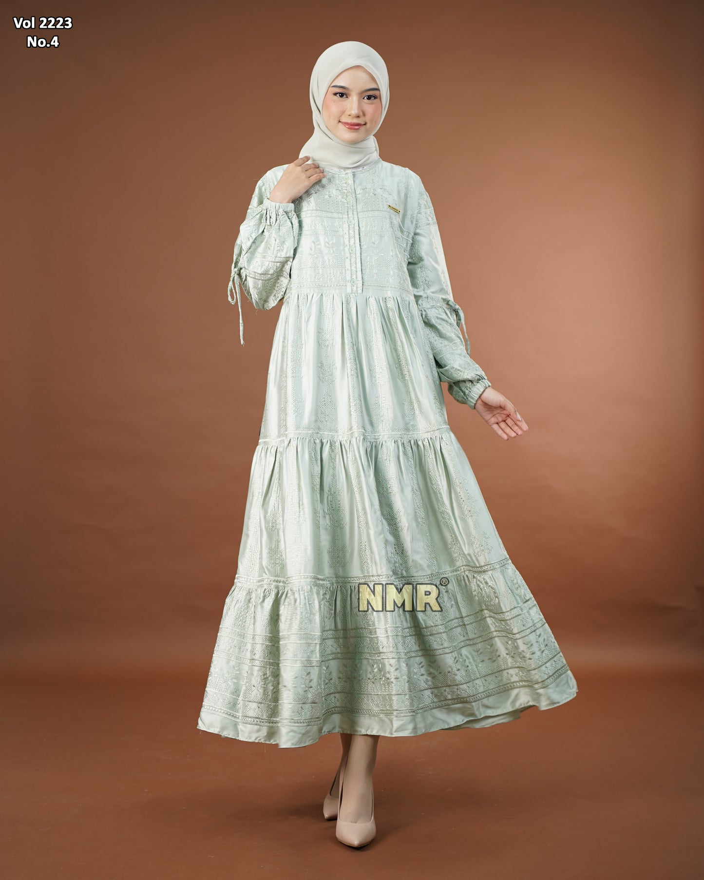 NMR Midi Dress Armn Silk Bordir Vol 2223-4