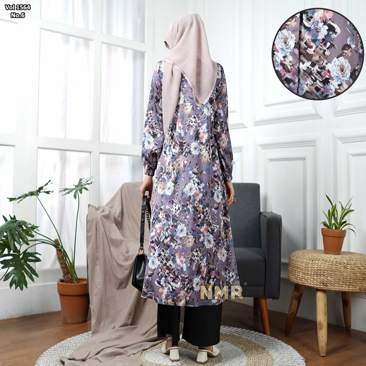 NMR Setelan Kulot Tunik Armany Silk Vol 1564-6