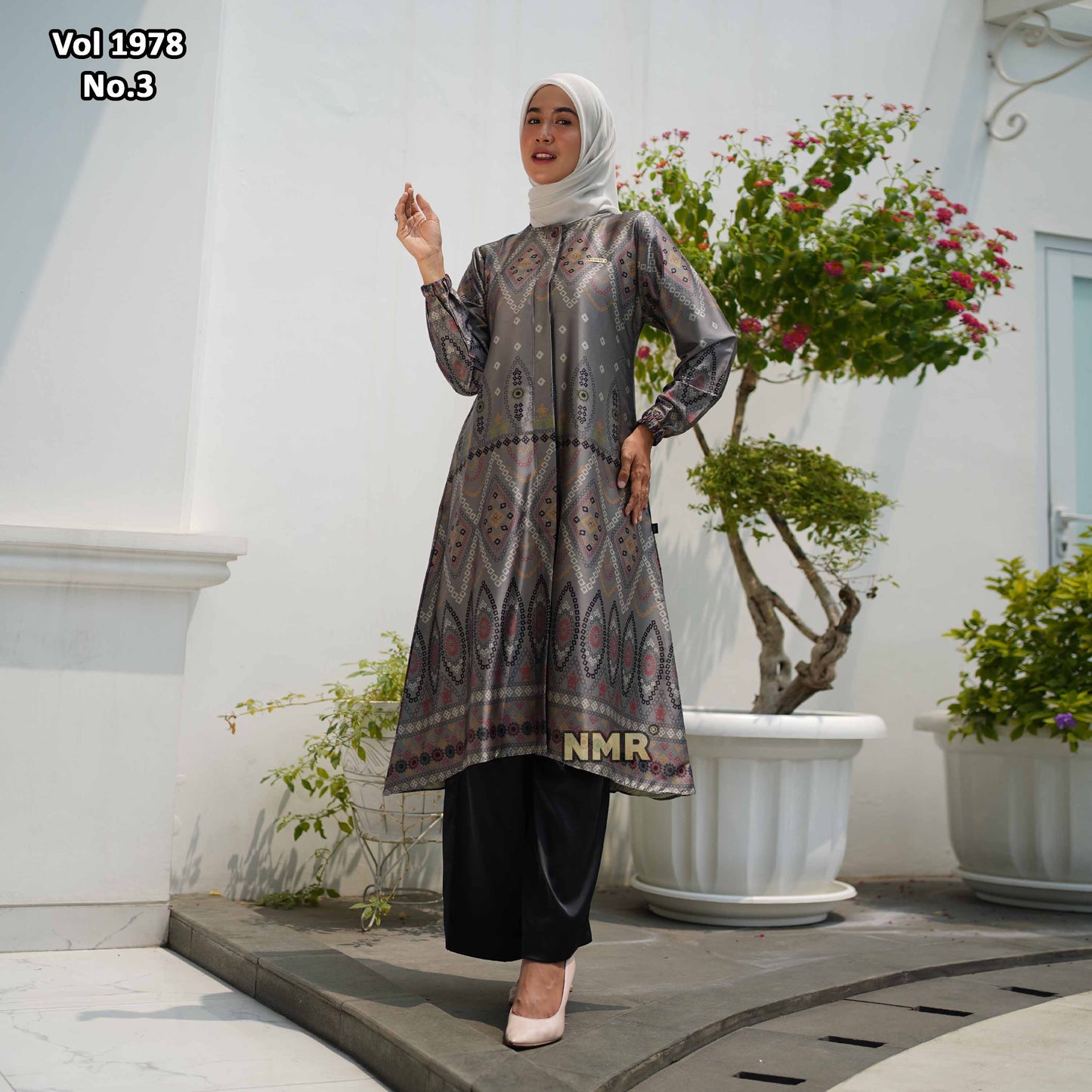 NMR Setelan Celana Kulot Tunik Armn Silk Vol 1978-3