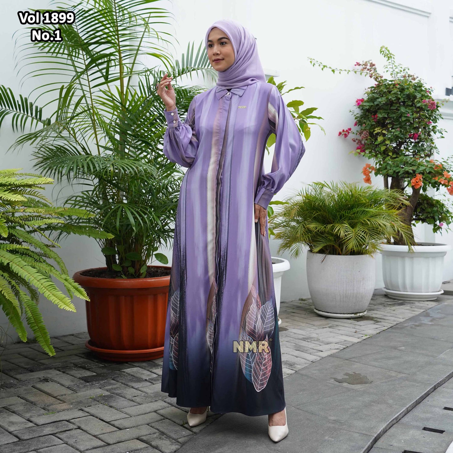 NMR Gamis Jetblack Rose Crape Kerah Vol 1899-1