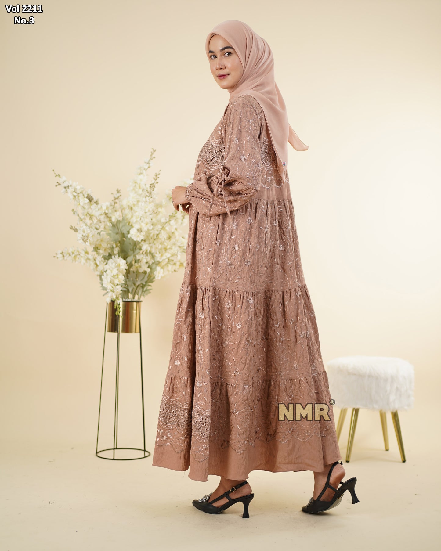 NMR Midi Dress Polo Linen Chemical Vol 2211-3