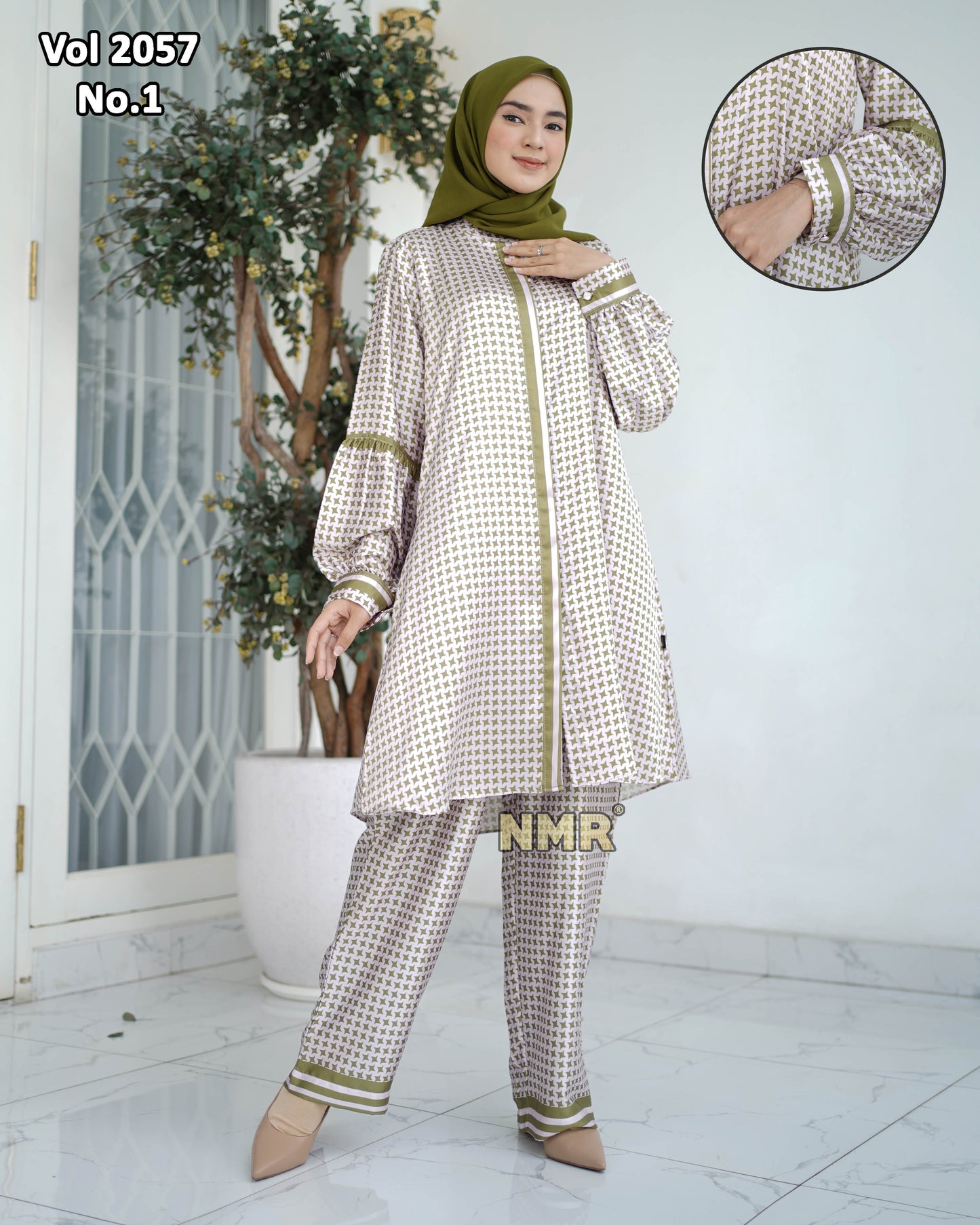 NMR Setelan Celana Tunik Silky Premium Vol 2057-1(Sanghai)