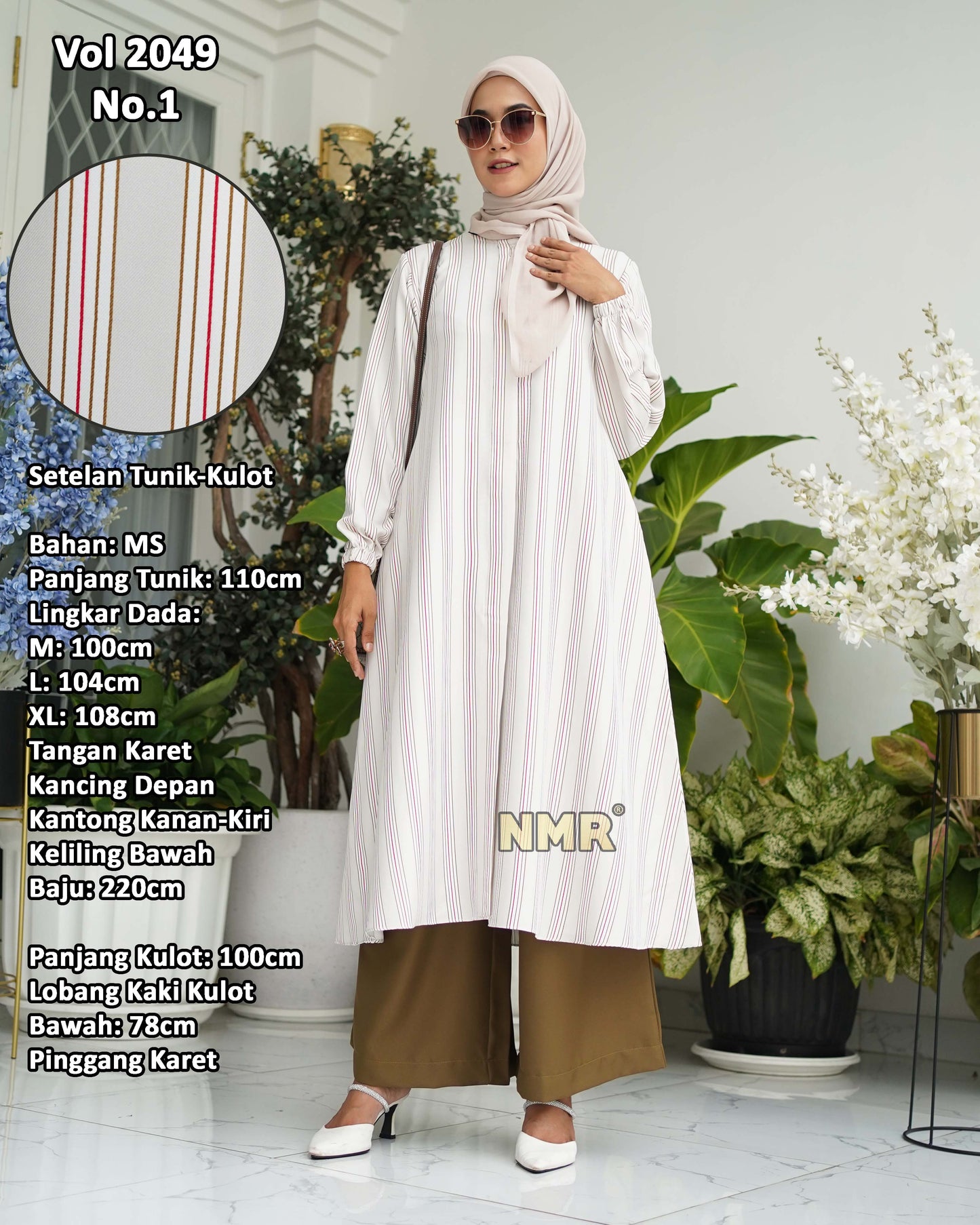 NMR Setelan Celana Tunik MS Vol 2049-1