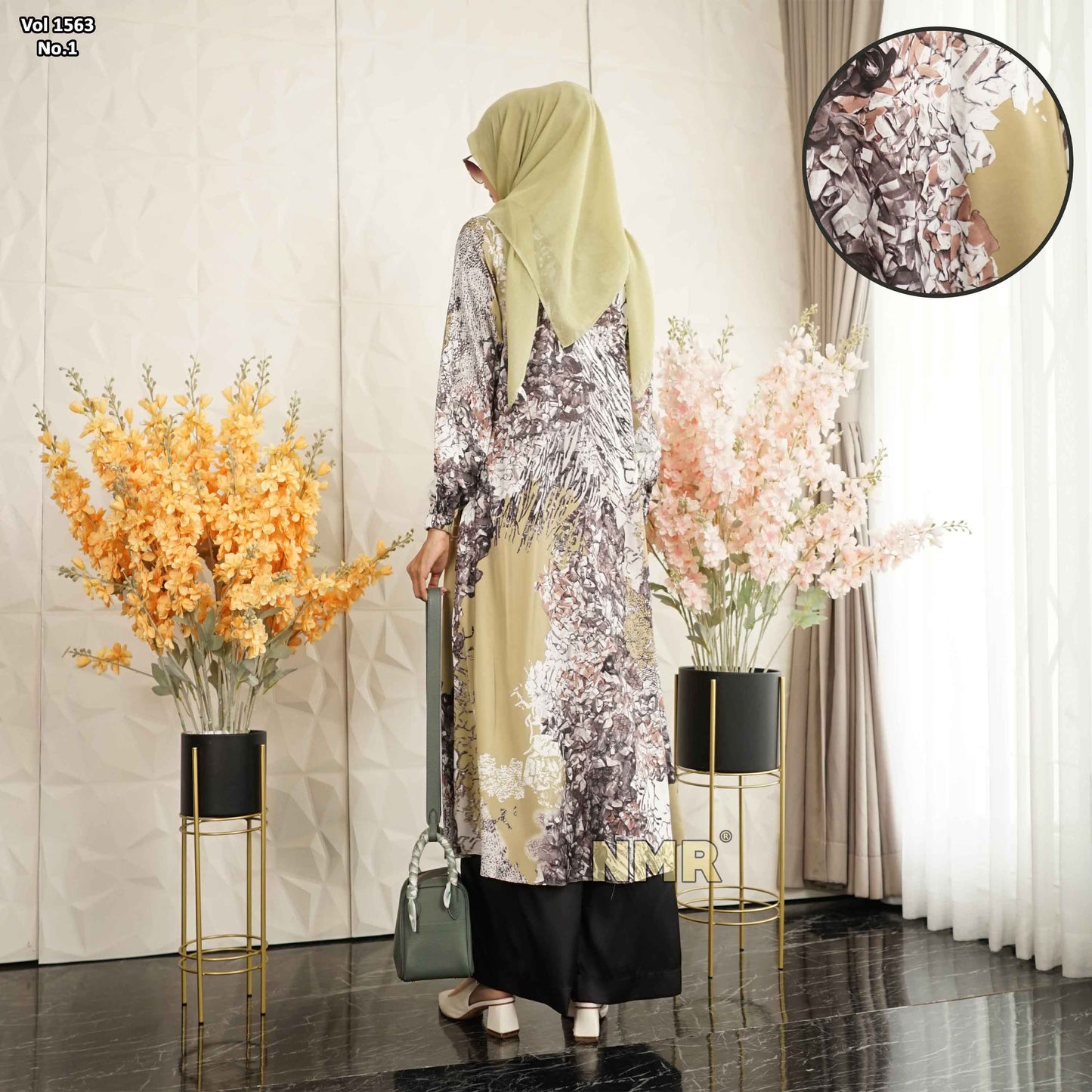 NMR Setelan Kulot Tunik Armn Silk Vol 1563-1