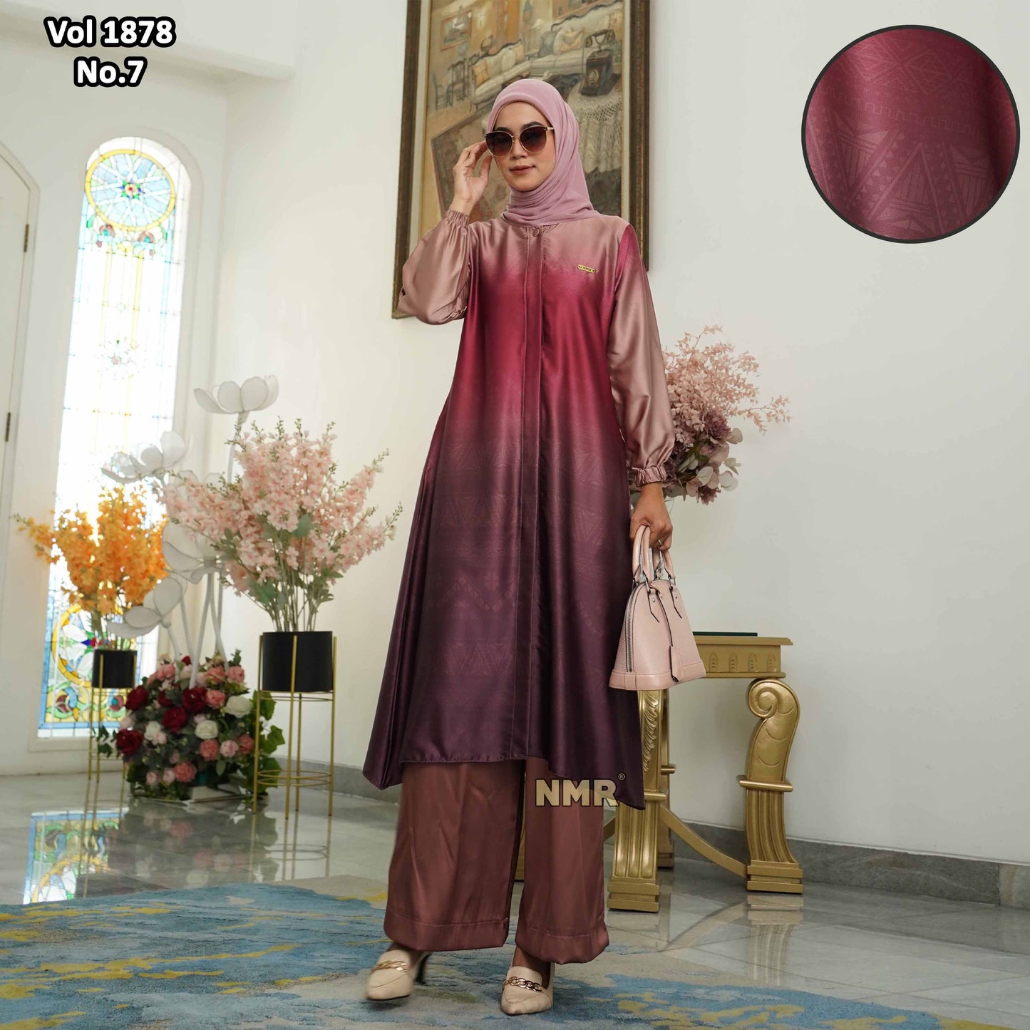 NMR Setelan Celana Kulot Tunik Armn Silk Vol 1878-7