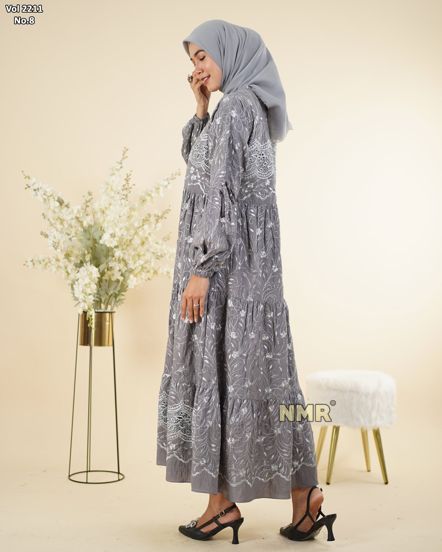 NMR Midi Dress Polo Linen Chemical Vol 2211-8