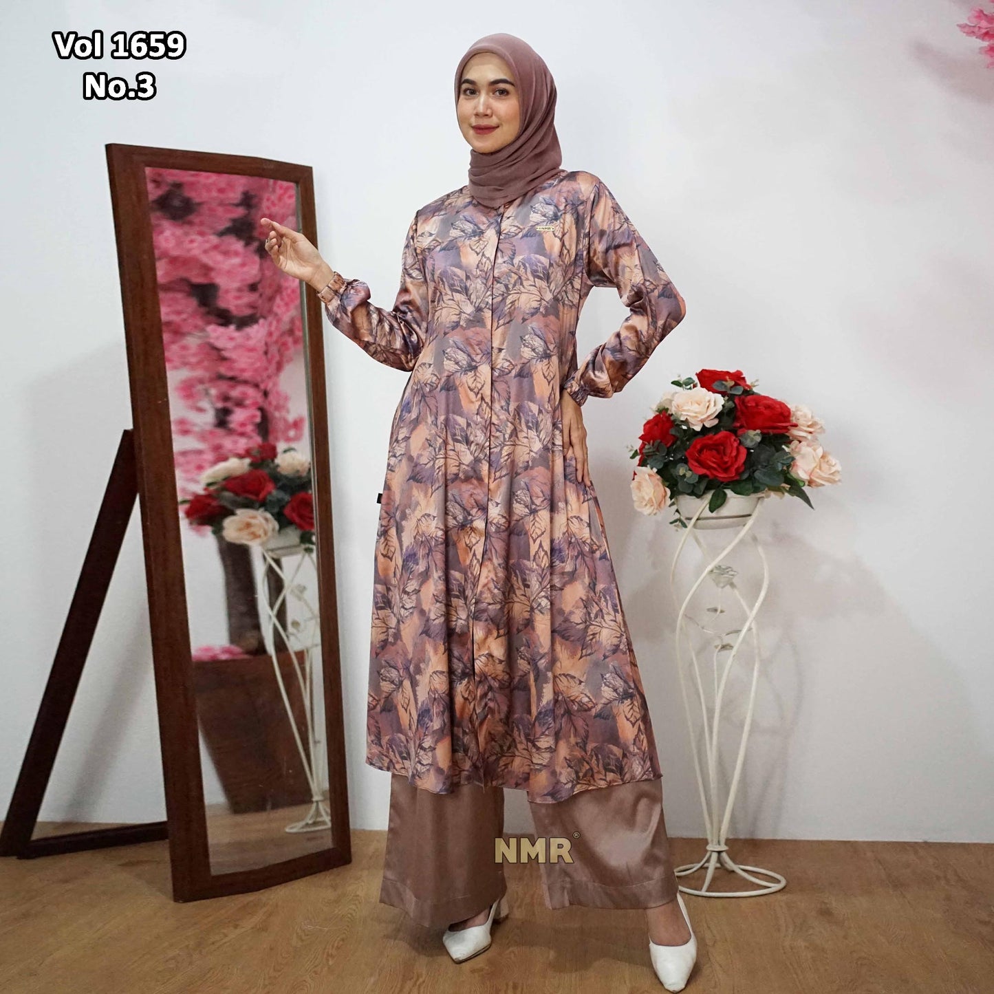 NMR Setelan Kulot Armany Silk Tunik Dior Silk Vol 1659-3
