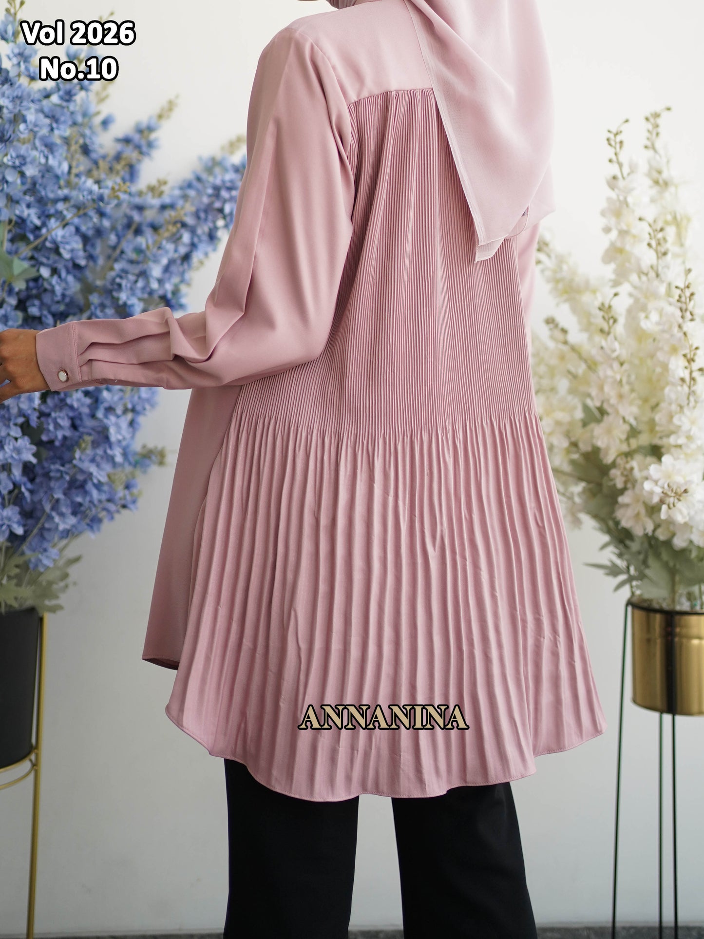 NMR Kemeja Blouse MS Plisket Vol 2026-10 (Sanghai)