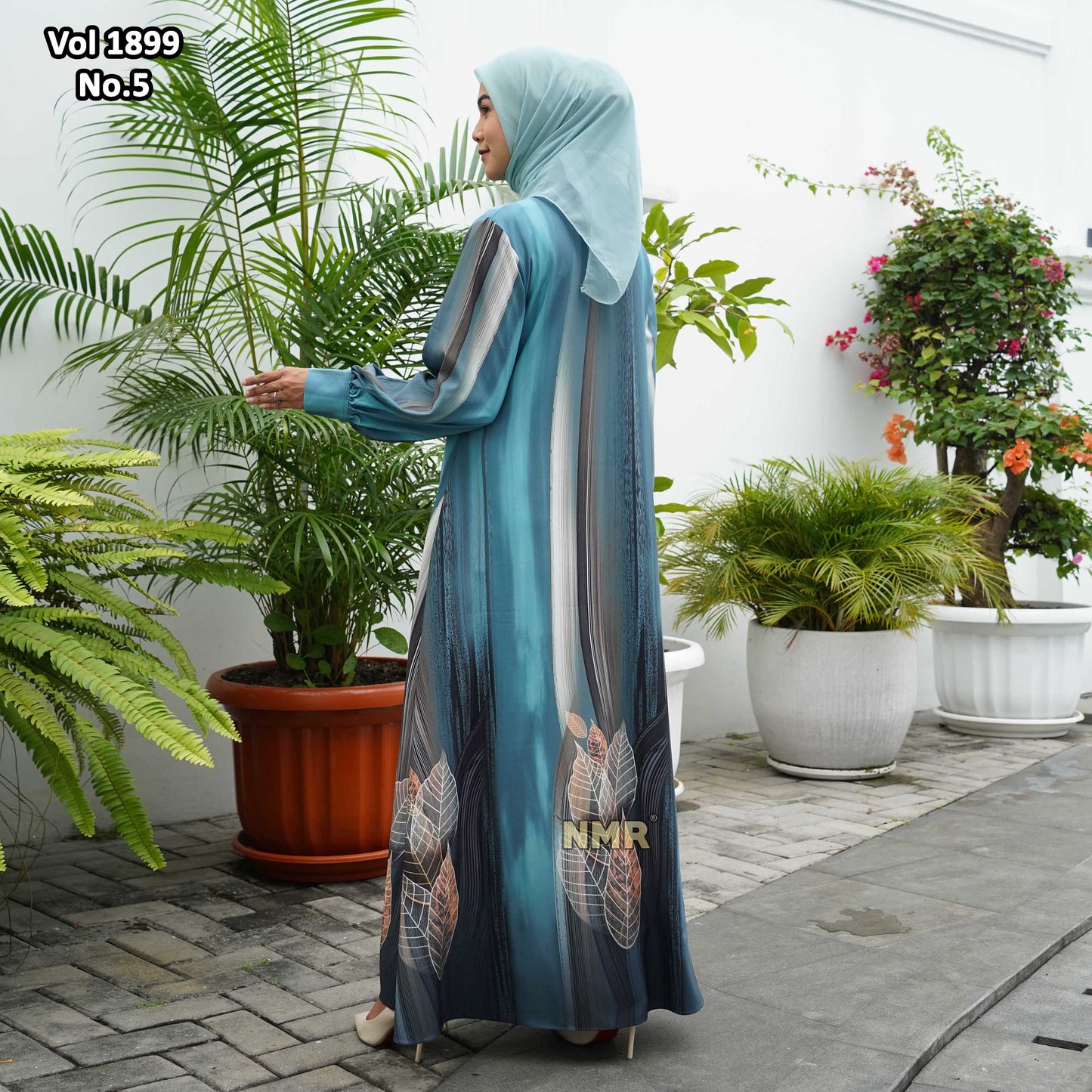 NMR Gamis Jetblack Rose Crape Kerah Vol 1899-5