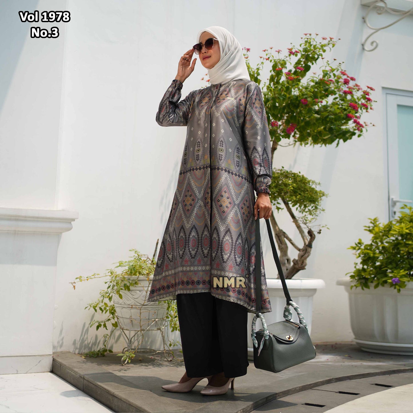 NMR Setelan Celana Kulot Tunik Armn Silk Vol 1978-3