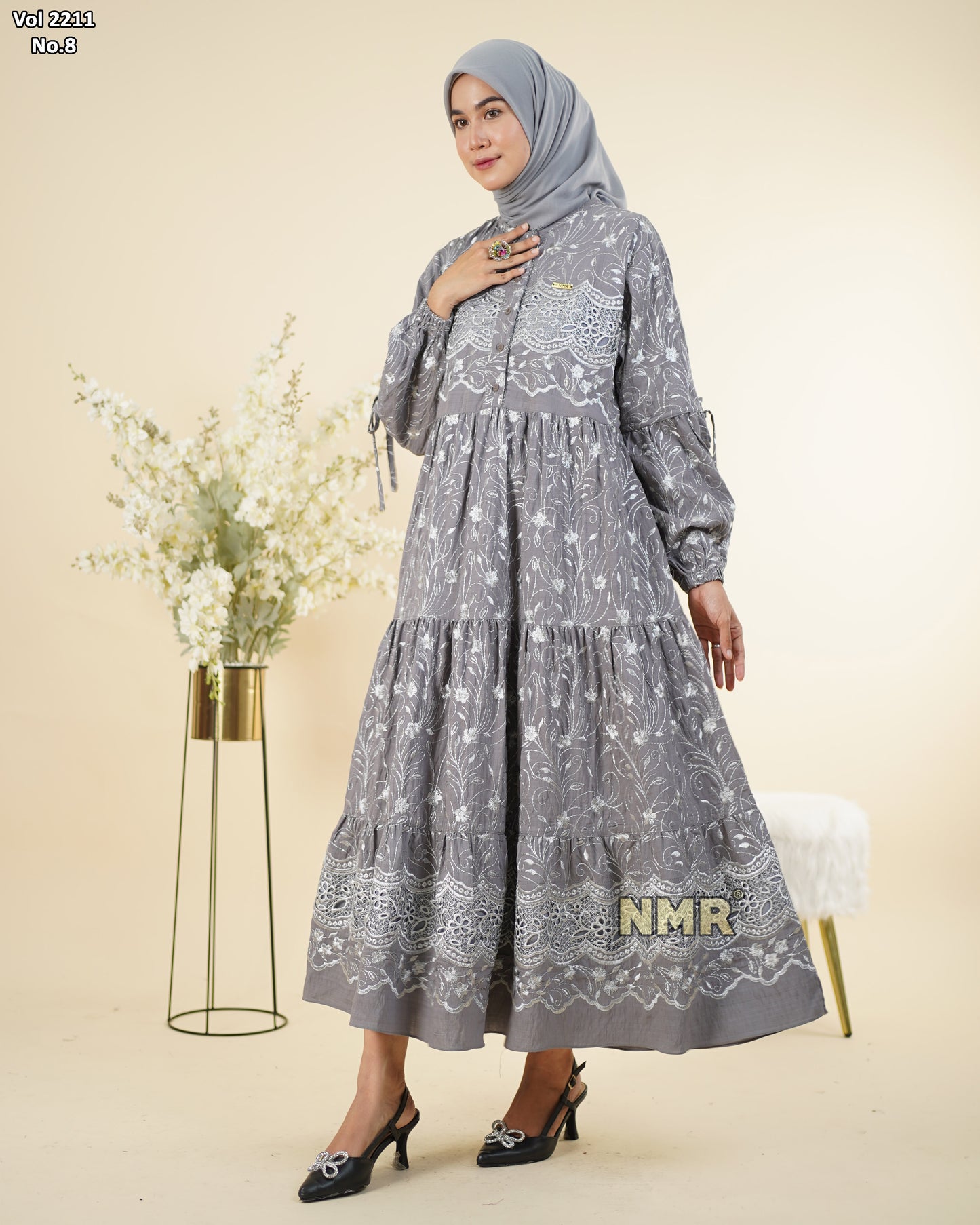NMR Midi Dress Polo Linen Chemical Vol 2211-8