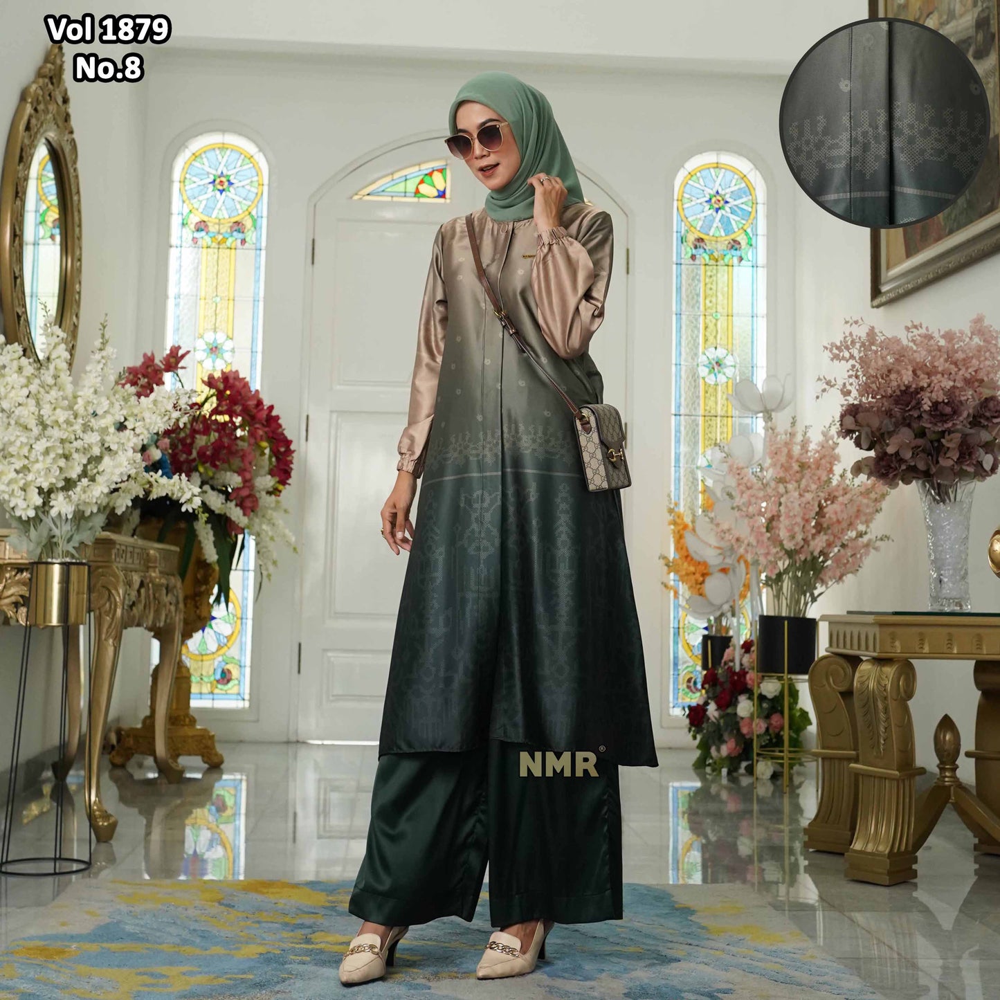 NMR Setelan Celana Kulot Tunik Armn Silk Vol 1879-8