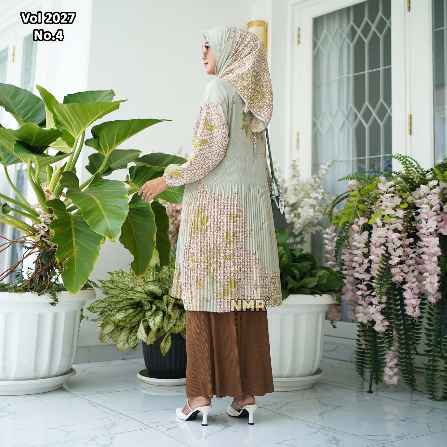 NMR Setelan Celana Kulot Tunik Katun Paris Plisket Vol 2027-4 ( Inc Hijab)