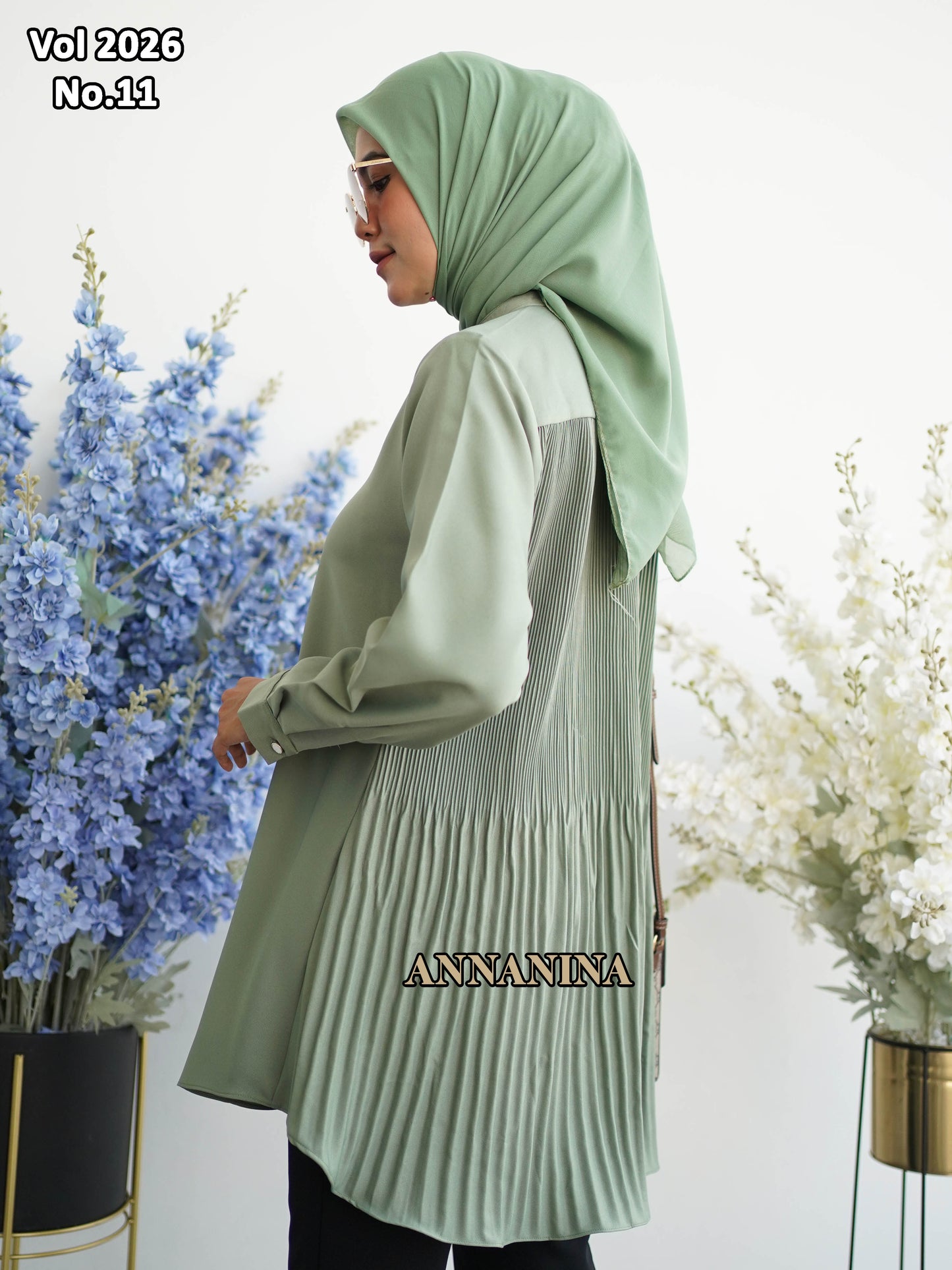 NMR Kemeja Blouse MS Plisket Vol 2026-11 (Sanghai)