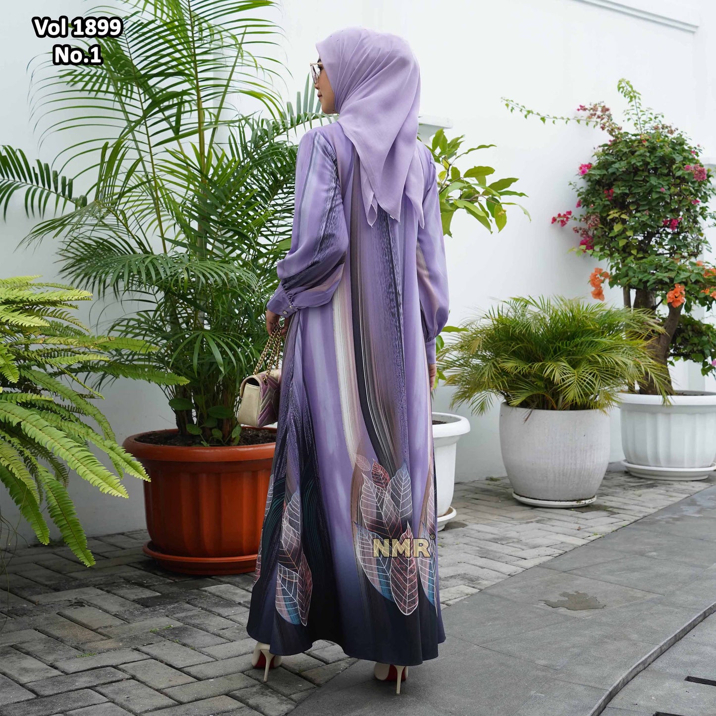 NMR Gamis Jetblack Rose Crape Kerah Vol 1899-1