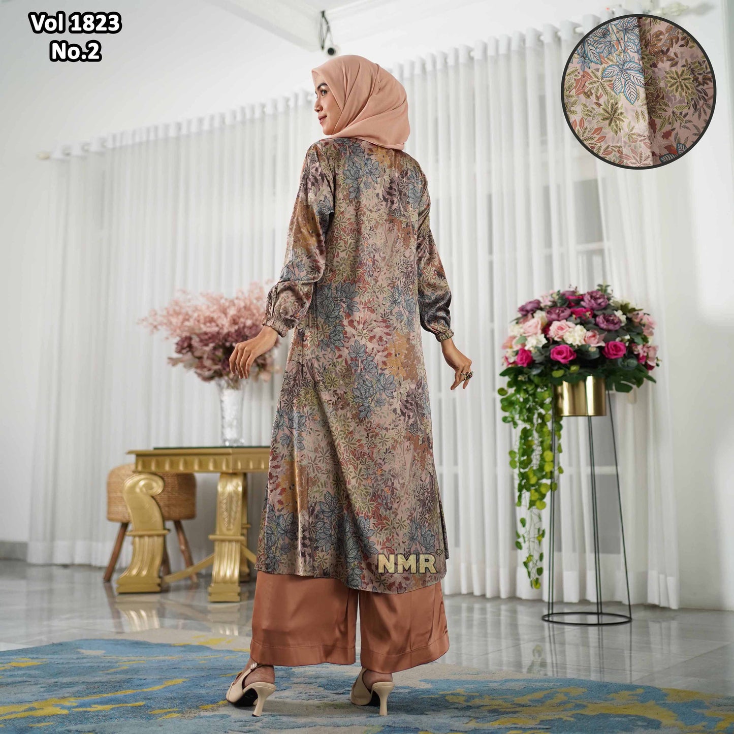 NMR Setelan Kulot Tunik Armn Silk Vol 1823-2