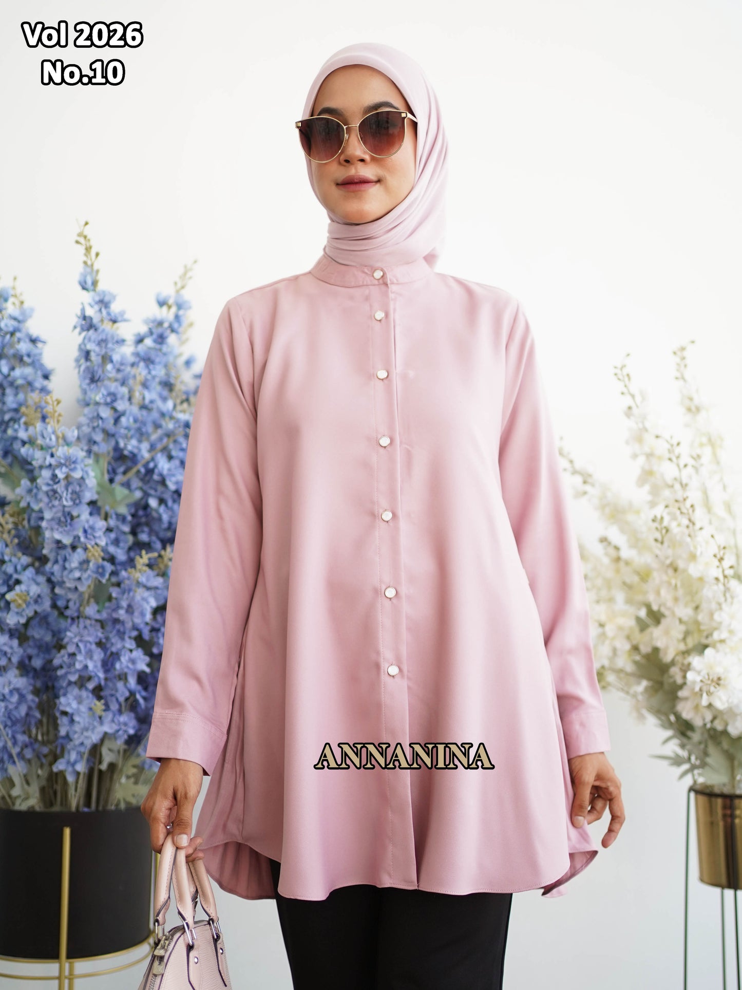 NMR Kemeja Blouse MS Plisket Vol 2026-10 (Sanghai)