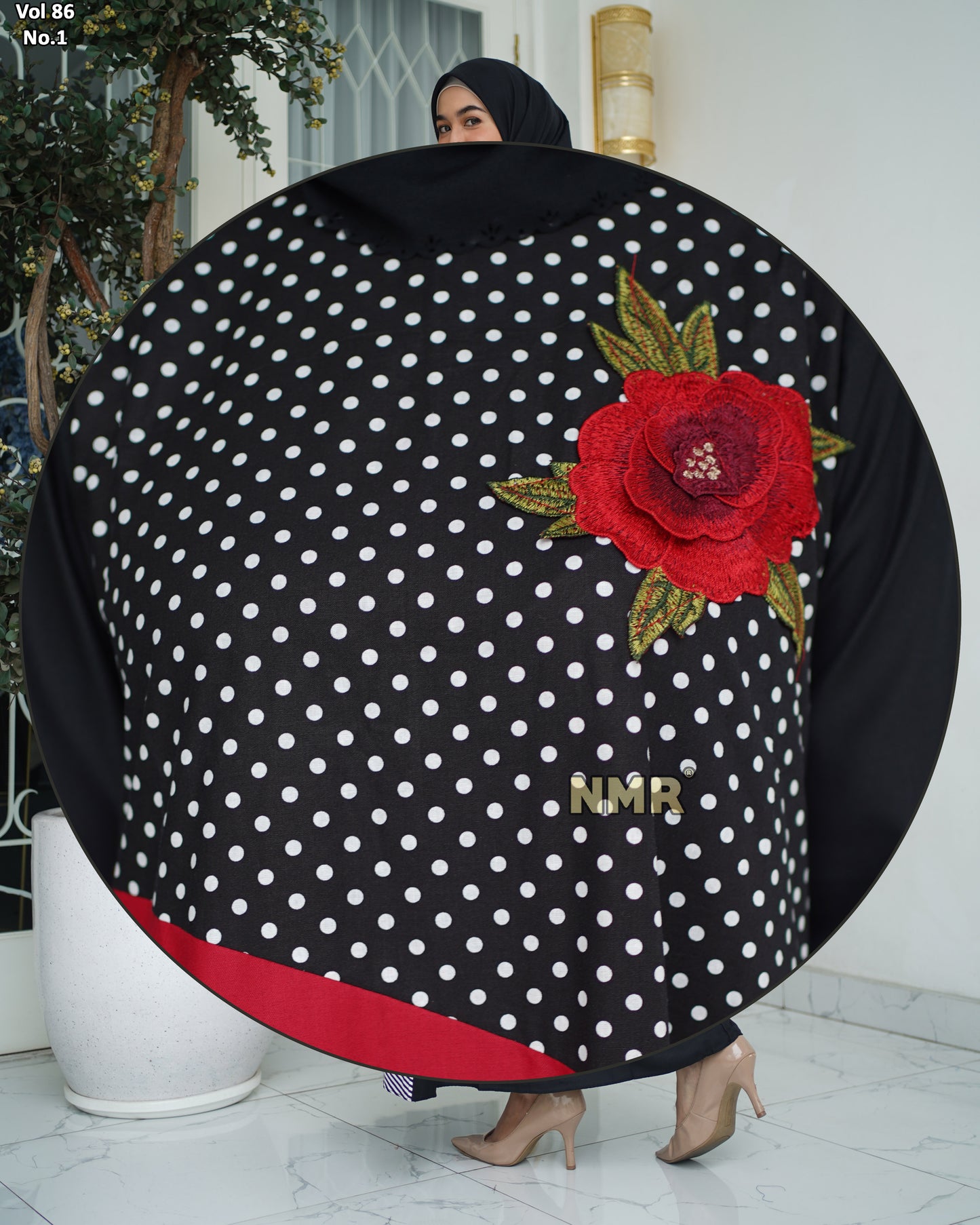 NMR Gamis Katun Kombinasi Bordir Vol 86-1
