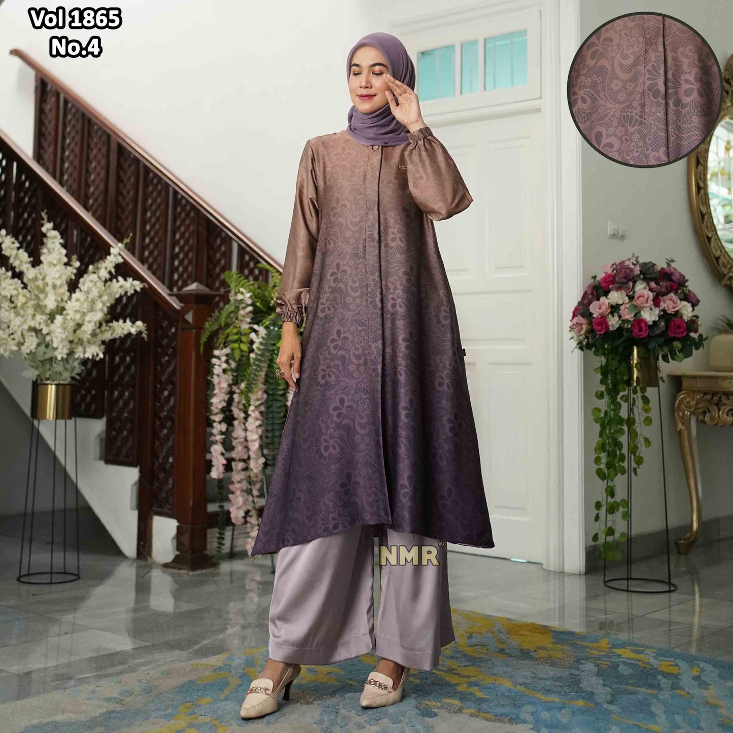 NMR Setelan Celana Kulot Tunik Armn Silk Vol 1865-4