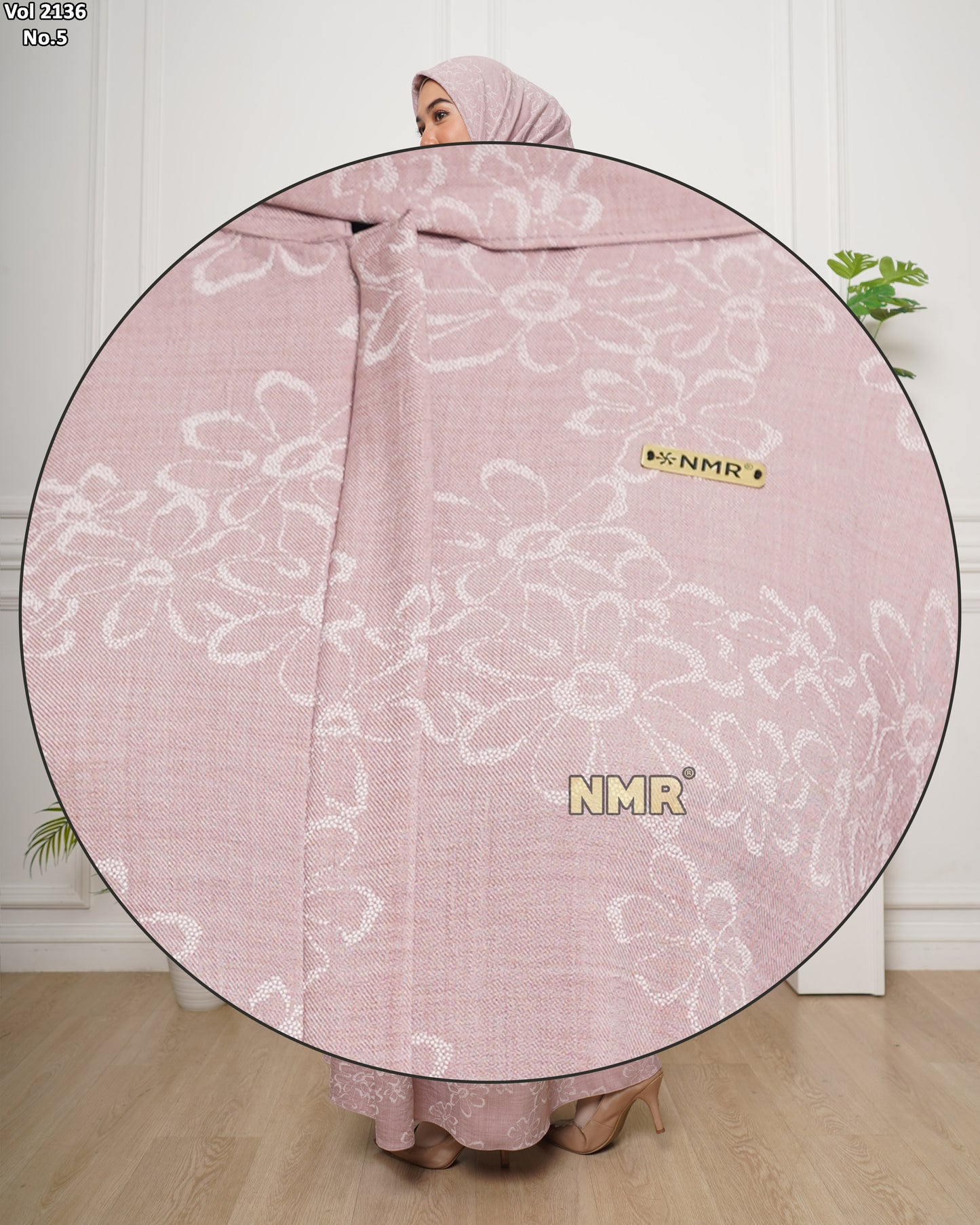 NMR Gamis Linen Venezia Lacquer Vol 2136-5 ( Inc Hijab)