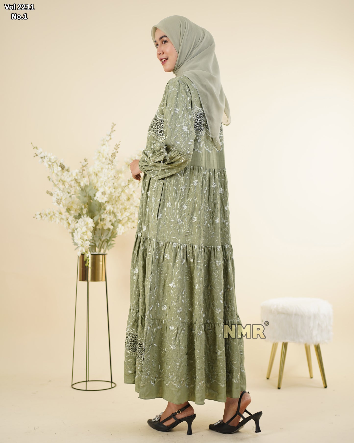 NMR Midi Dress Polo Linen Chemical Vol 2211-1