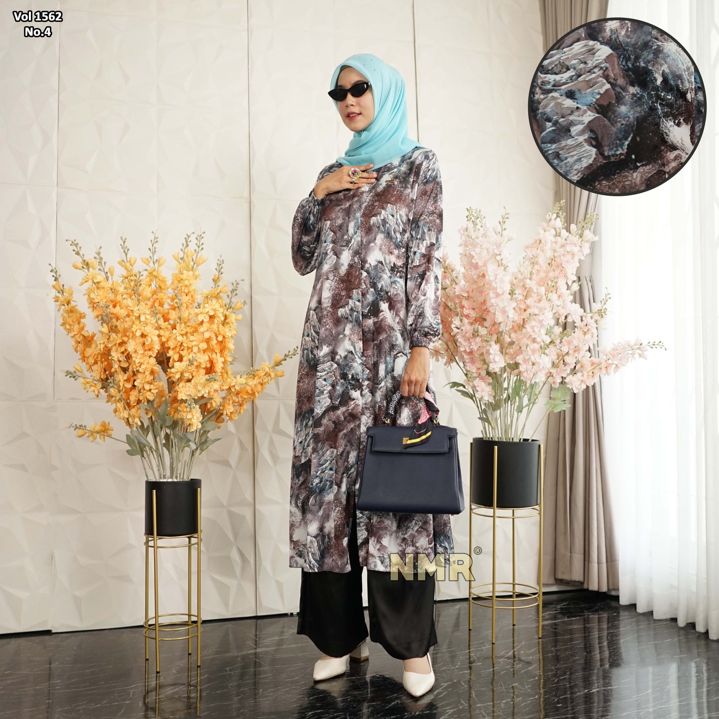 NMR Setelan Kulot Tunik Armany Silk Vol 1562-4